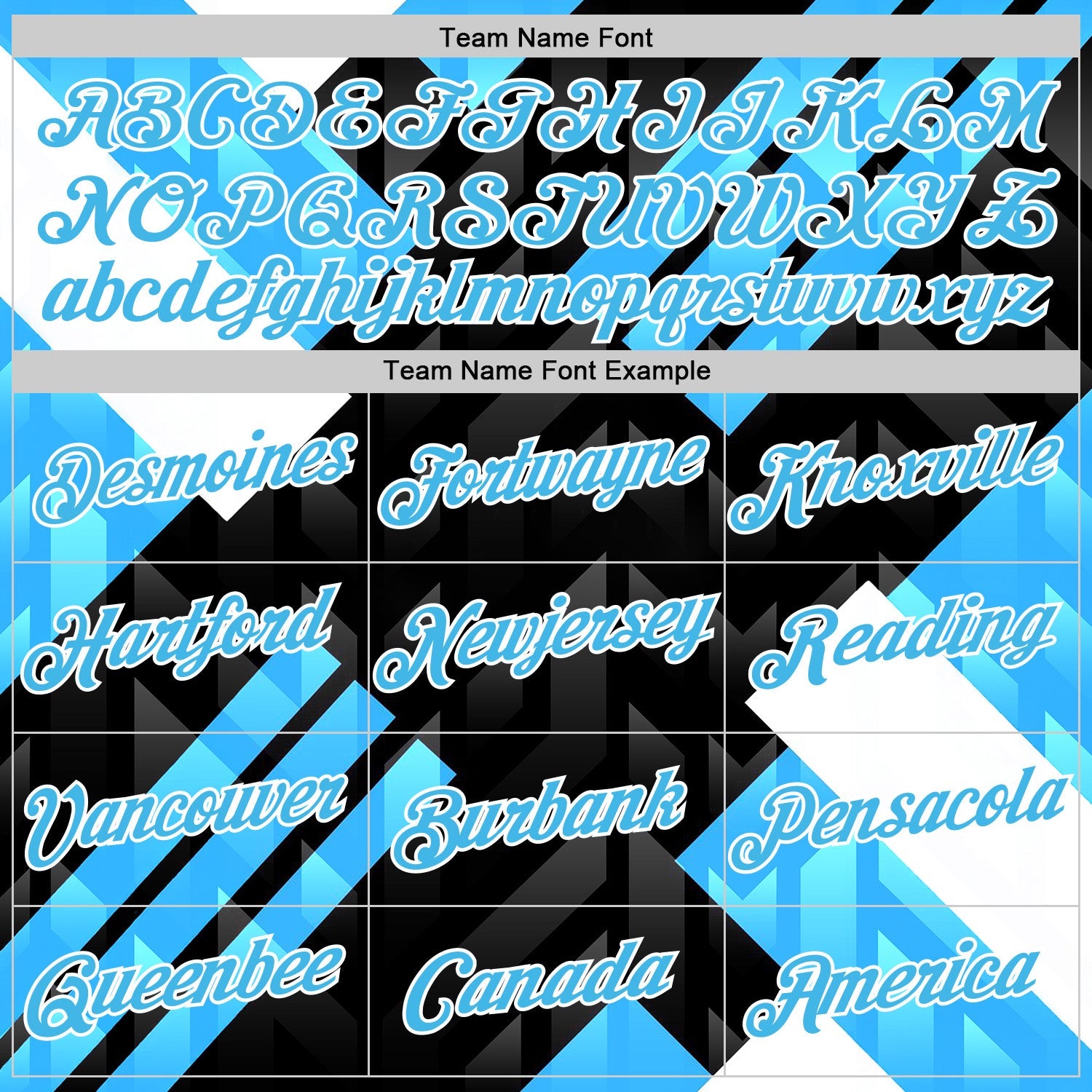 Custom Stitched Black Sky Blue Blue-White 3D Pattern Design Chelsea Argentine Inspired Geometric Shape Sportswear Pullover Sweatshirt Hoodie view 3