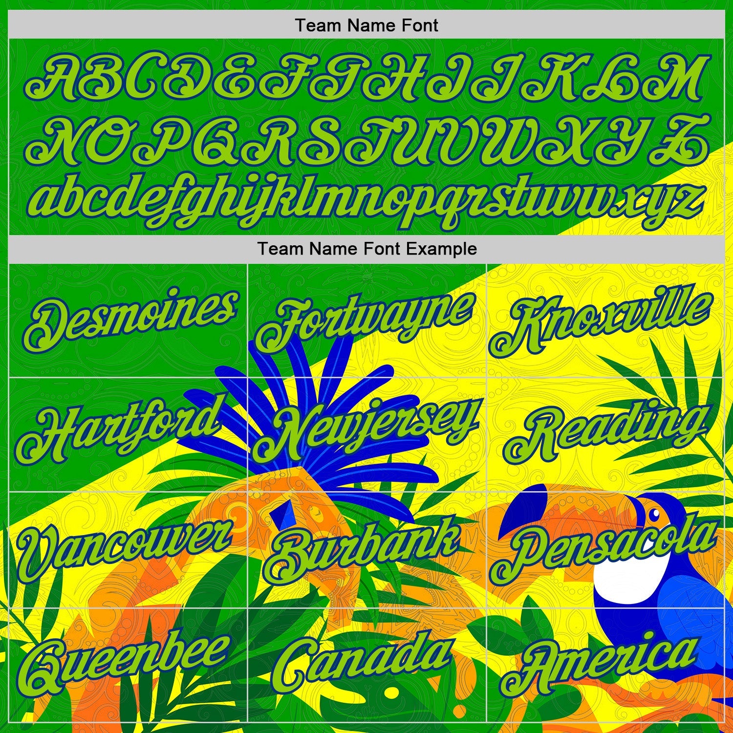 Custom Stitched Green Neon Green Yellow-Royal 3D Pattern Design Brazil Inspired Tropical Plants Sportswear Pullover Sweatshirt Hoodie view 3