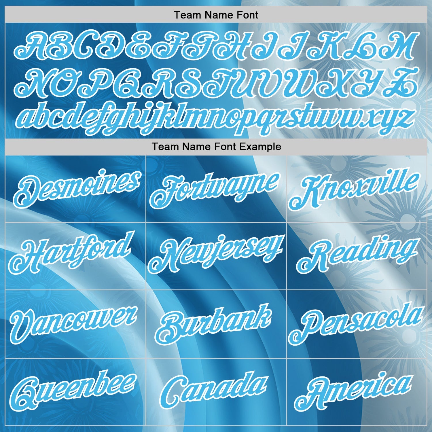 Custom Stitched Blue Sky Blue-White 3D Pattern Design Argentine Inspired Subtle Floral Sportswear Pullover Sweatshirt Hoodie view 3