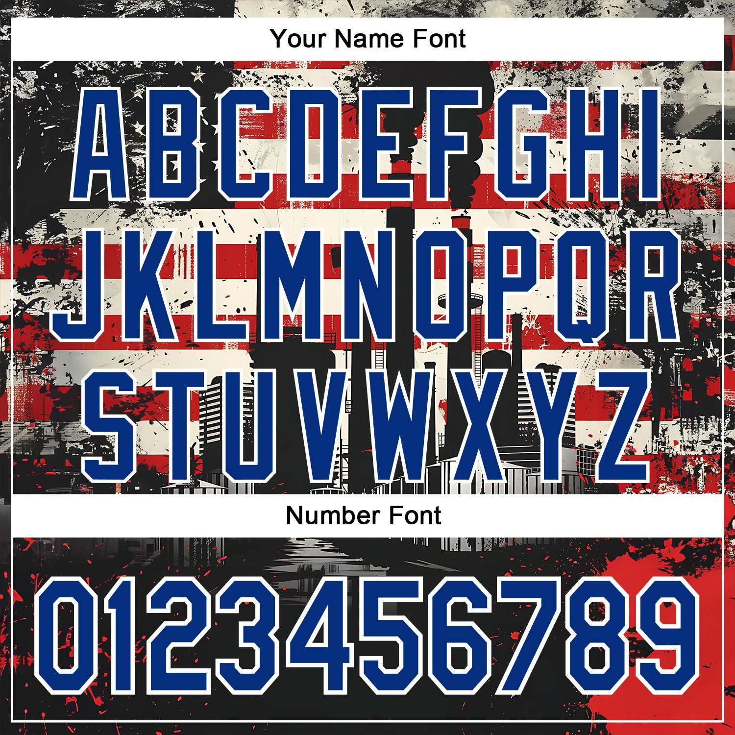 Custom Stitched City Cream Royal Red-White 3D American Flag Retro Distressed Grunge Sports Pullover Sweatshirt Hoodie view 4