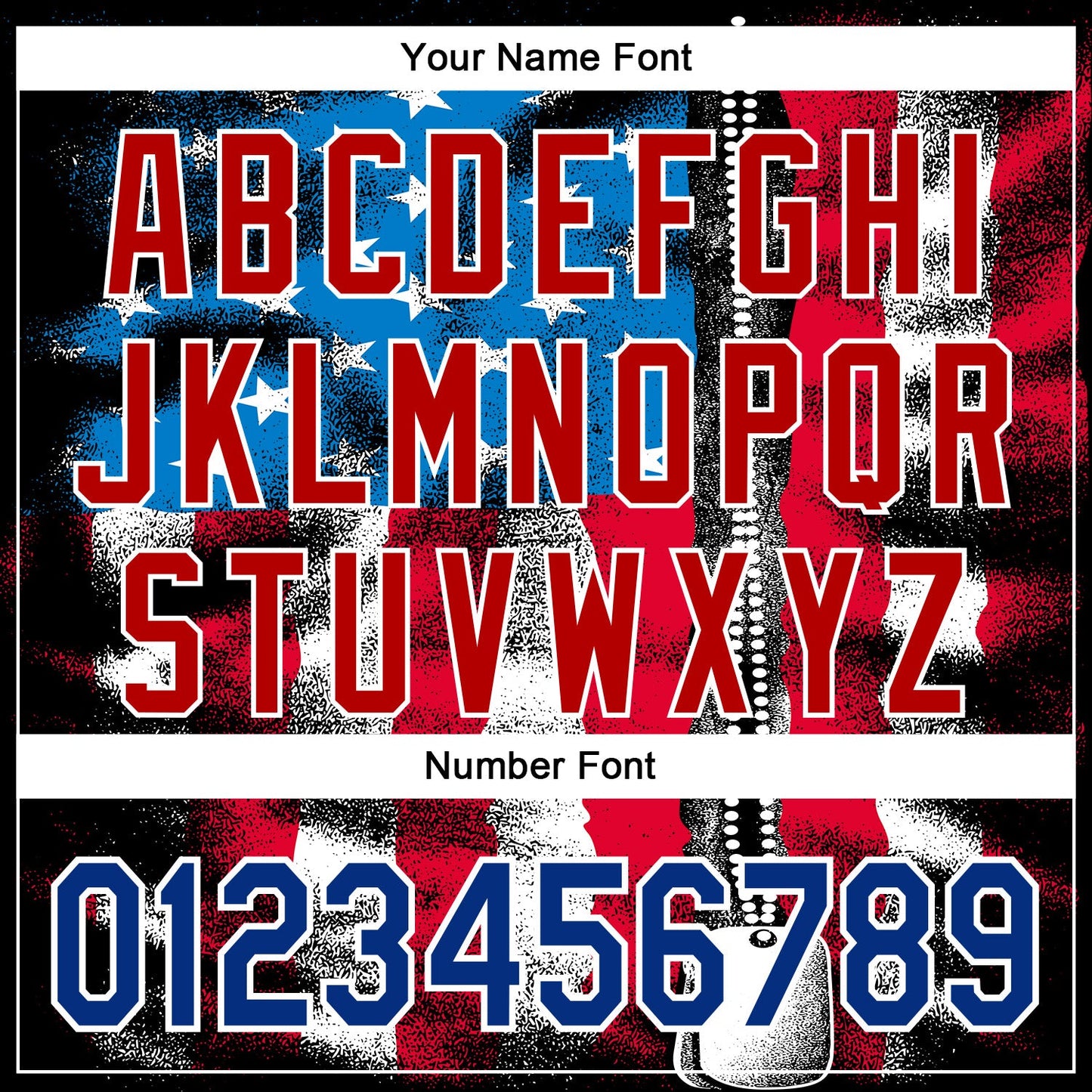 Custom Stitched Black Royal Red-White 3D American Flag Retro Distressed Zip Grunge Sports Pullover Sweatshirt Hoodie view 4