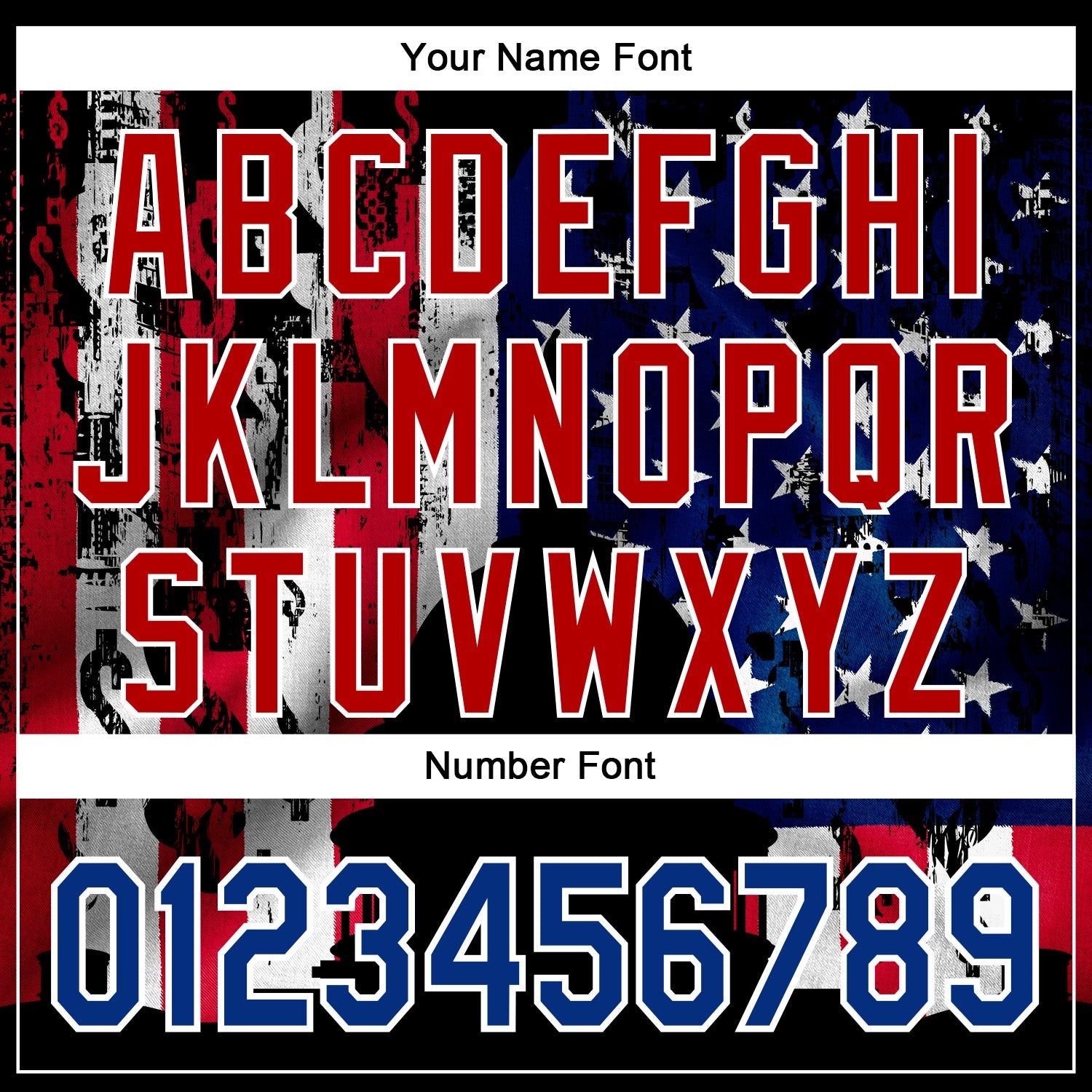 Custom Stitched Black Royal Red-White 3D American Flag Retro Distressed Grunge Sports Pullover Sweatshirt Hoodie view 4
