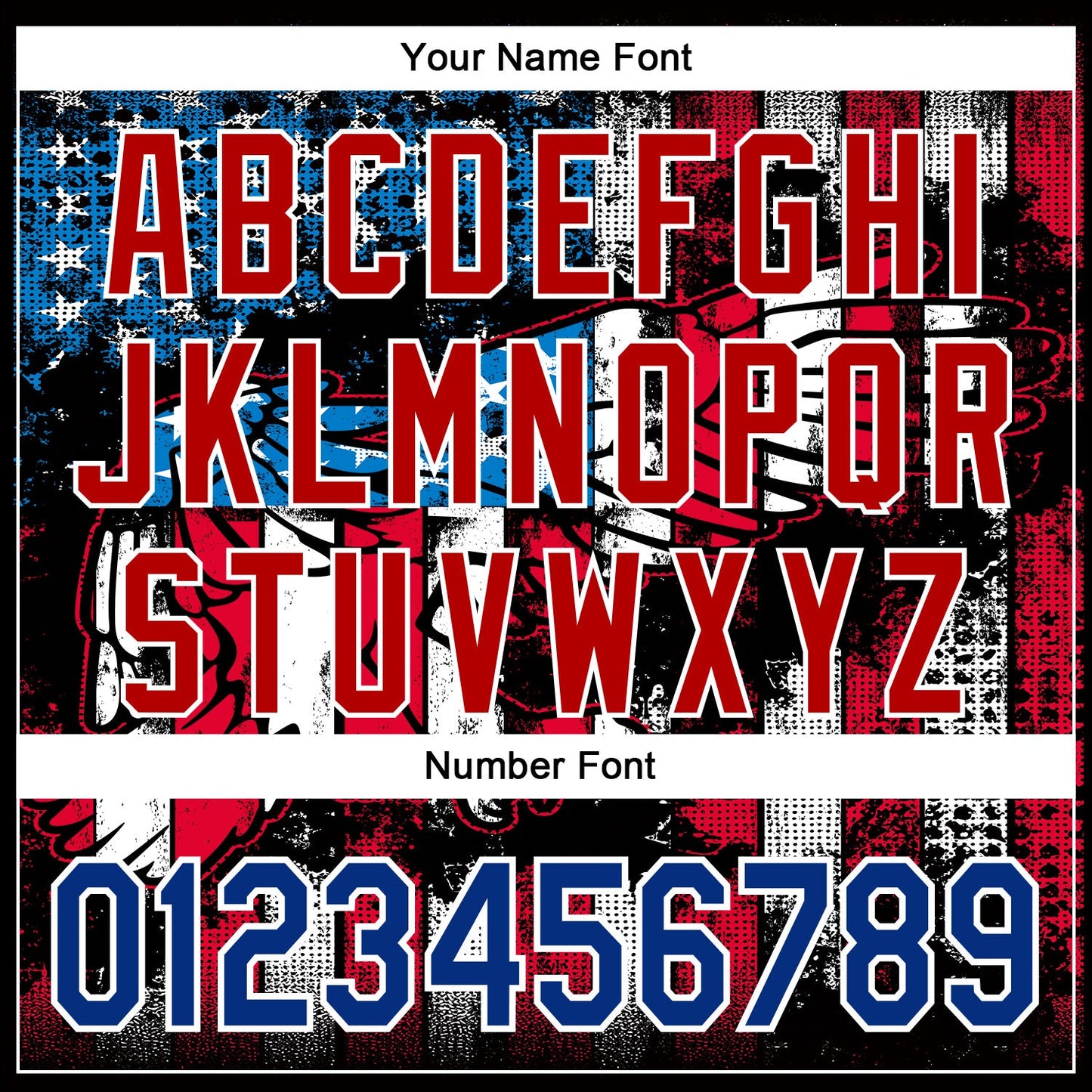Custom Stitched Black Royal Red-White 3D American Flag Retro Distressed Eagle Grunge Sports Pullover Sweatshirt Hoodie view 4