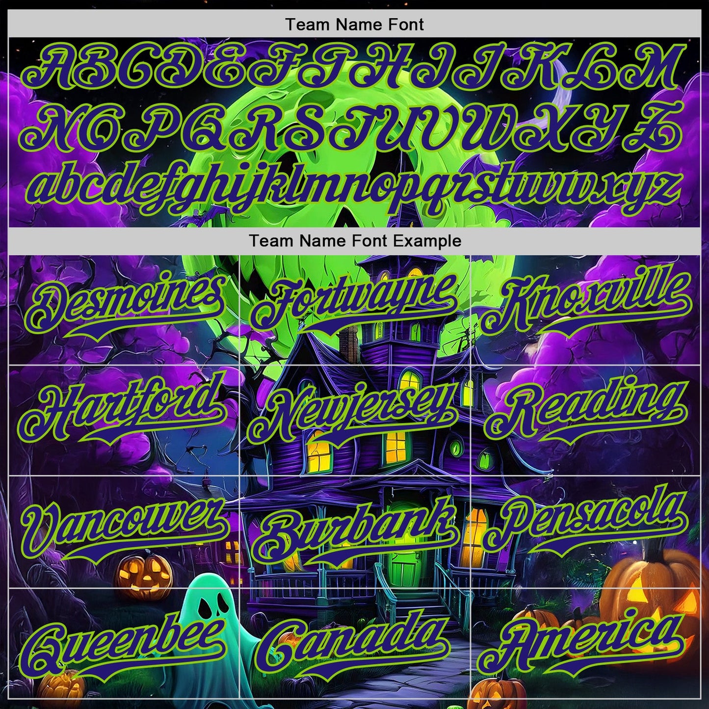 Custom Black Dark Purple-Neon Green 3D Halloween Spooky Pumpkin Bat Authentic Baseball Jersey view 4