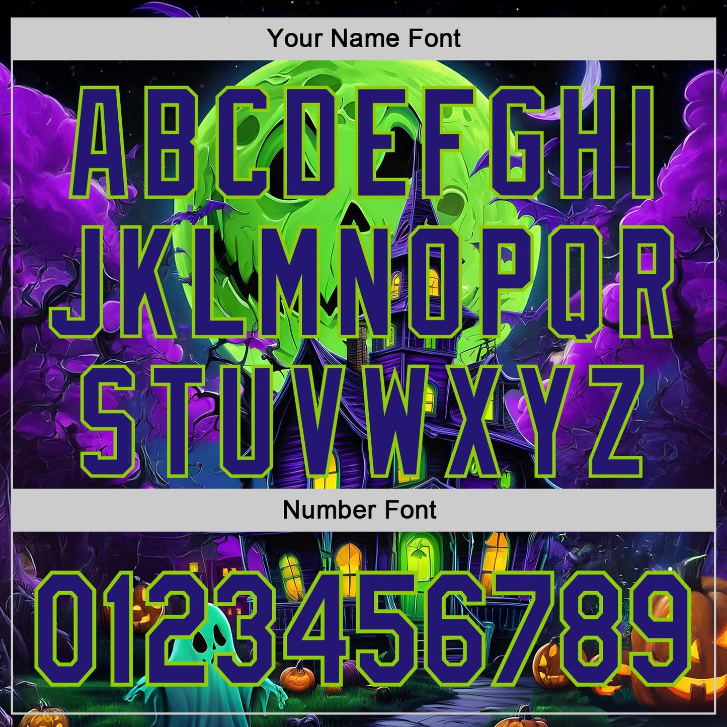 Custom Black Dark Purple-Neon Green 3D Halloween Spooky Pumpkin Bat Authentic Baseball Jersey view 5
