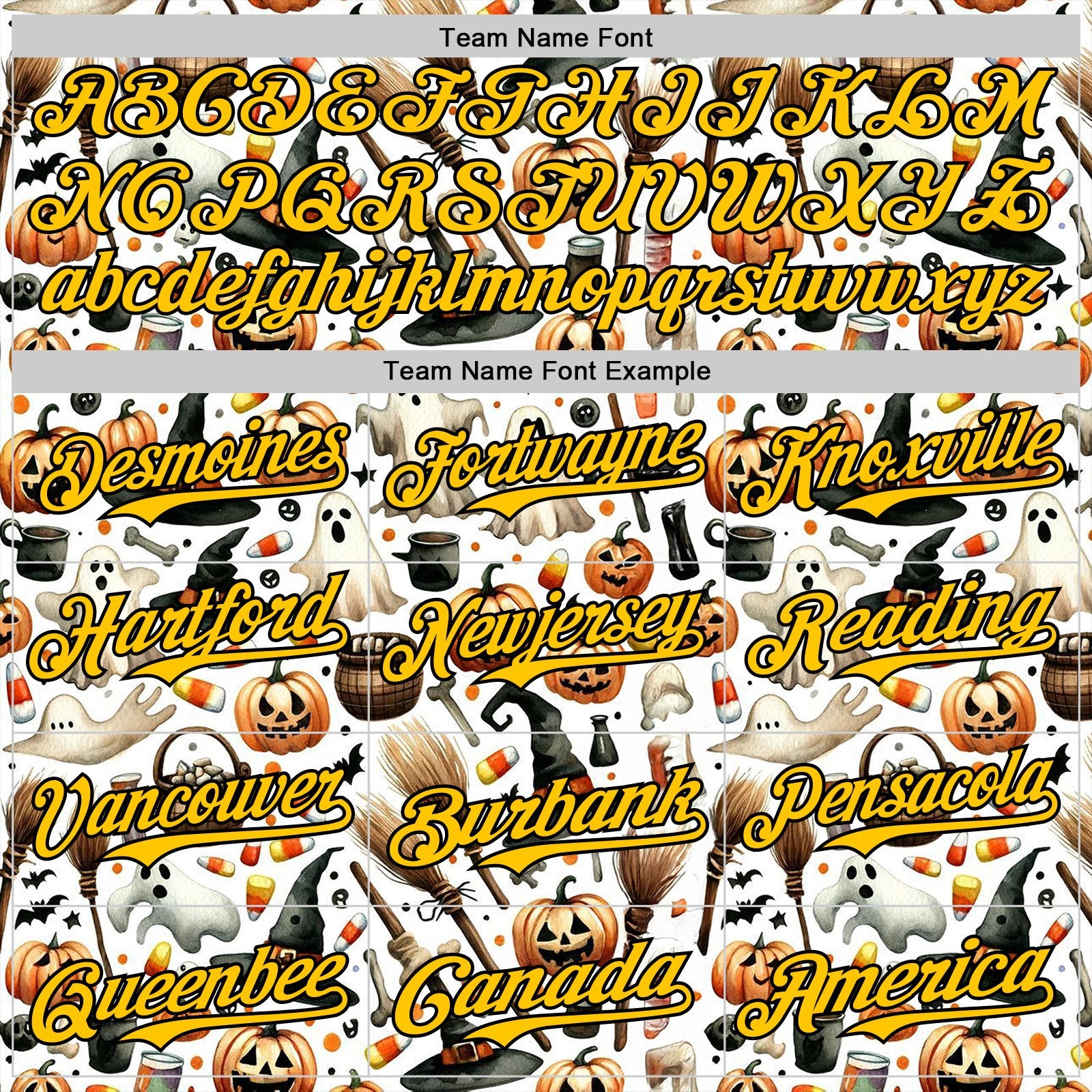 Custom White Yellow-Black 3D Halloween Spooky Pumpkin Authentic Baseball Jersey view 4