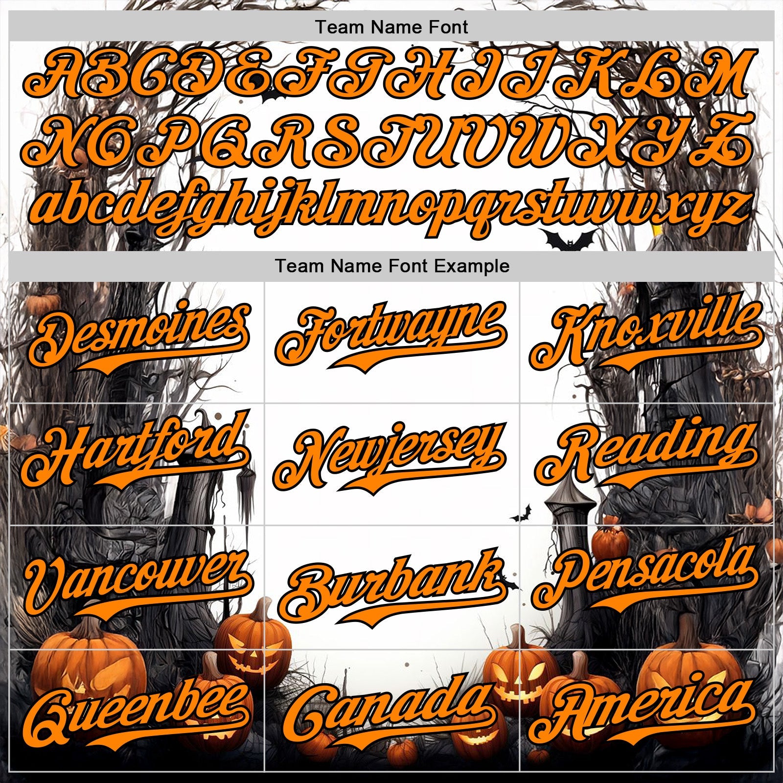 Custom White Bay Orange-Black 3D Halloween Spooky Pumpkin Authentic Baseball Jersey view 4