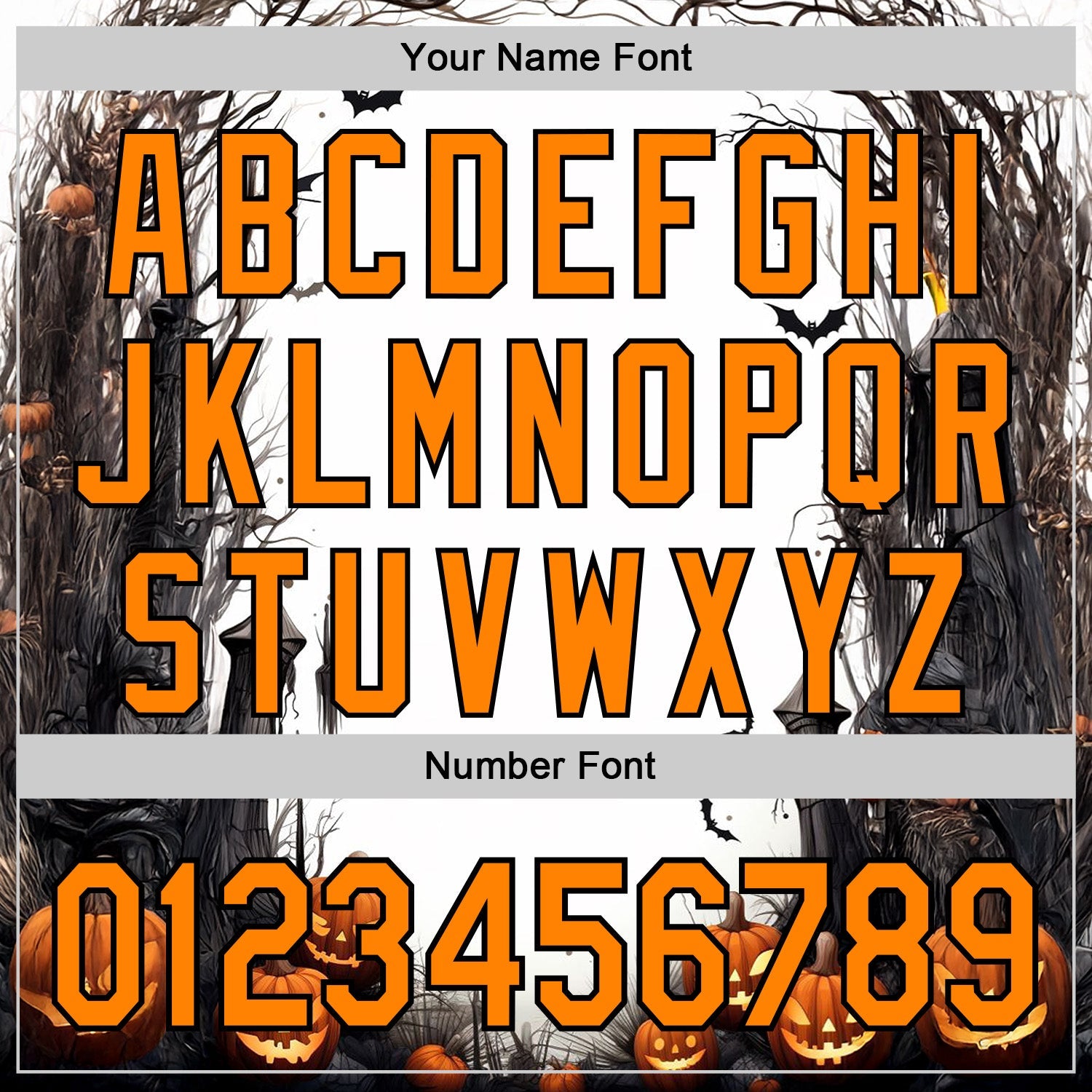 Custom White Bay Orange-Black 3D Halloween Spooky Pumpkin Authentic Baseball Jersey view 5