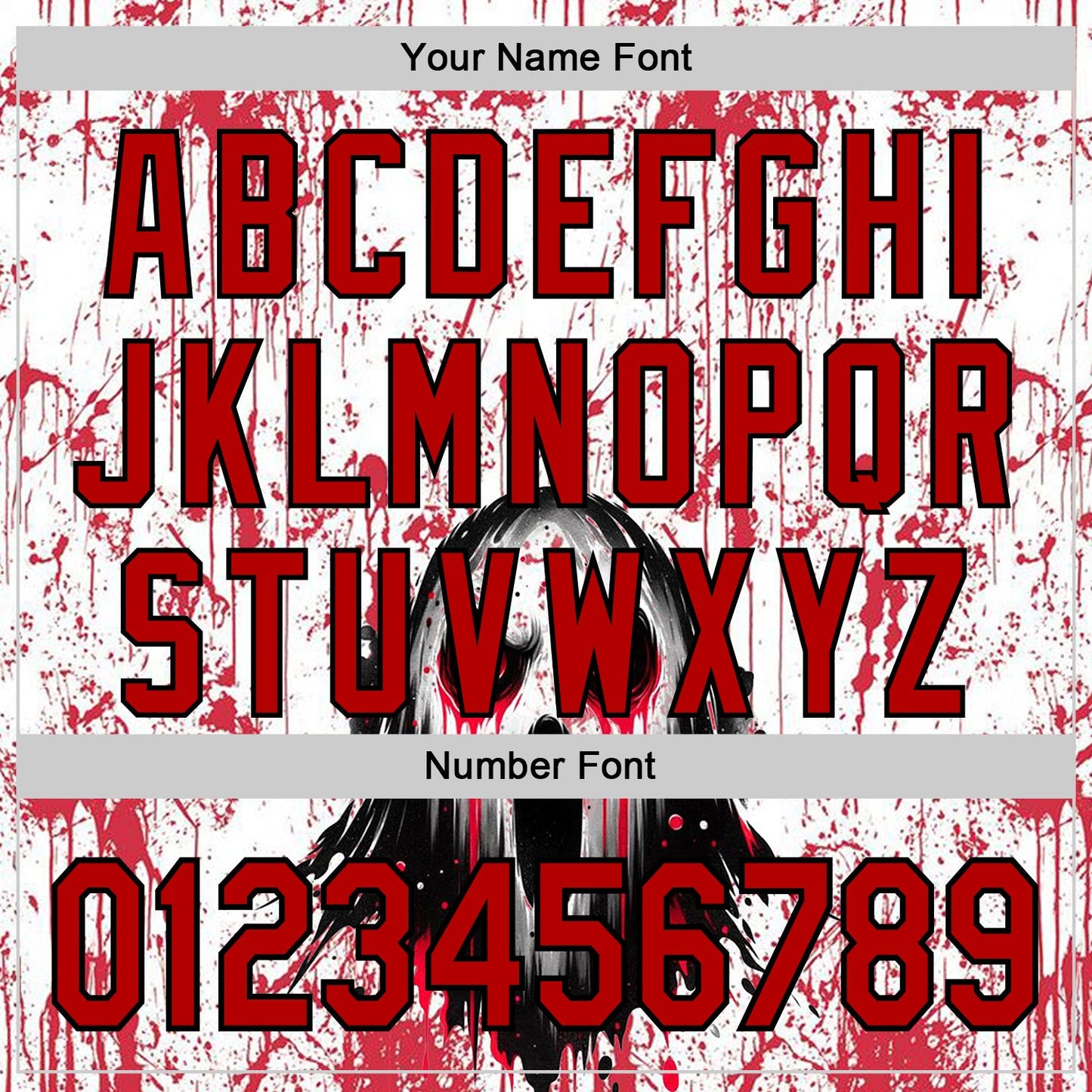 Custom White Red-Black 3D Halloween Creepy Blood Horror Authentic Baseball Jersey view 5
