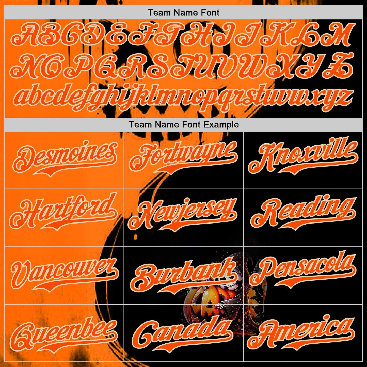 Custom Orange Black-City Cream 3D Halloween Spooky Pumpkin Graffiti Authentic Baseball Jersey view 4