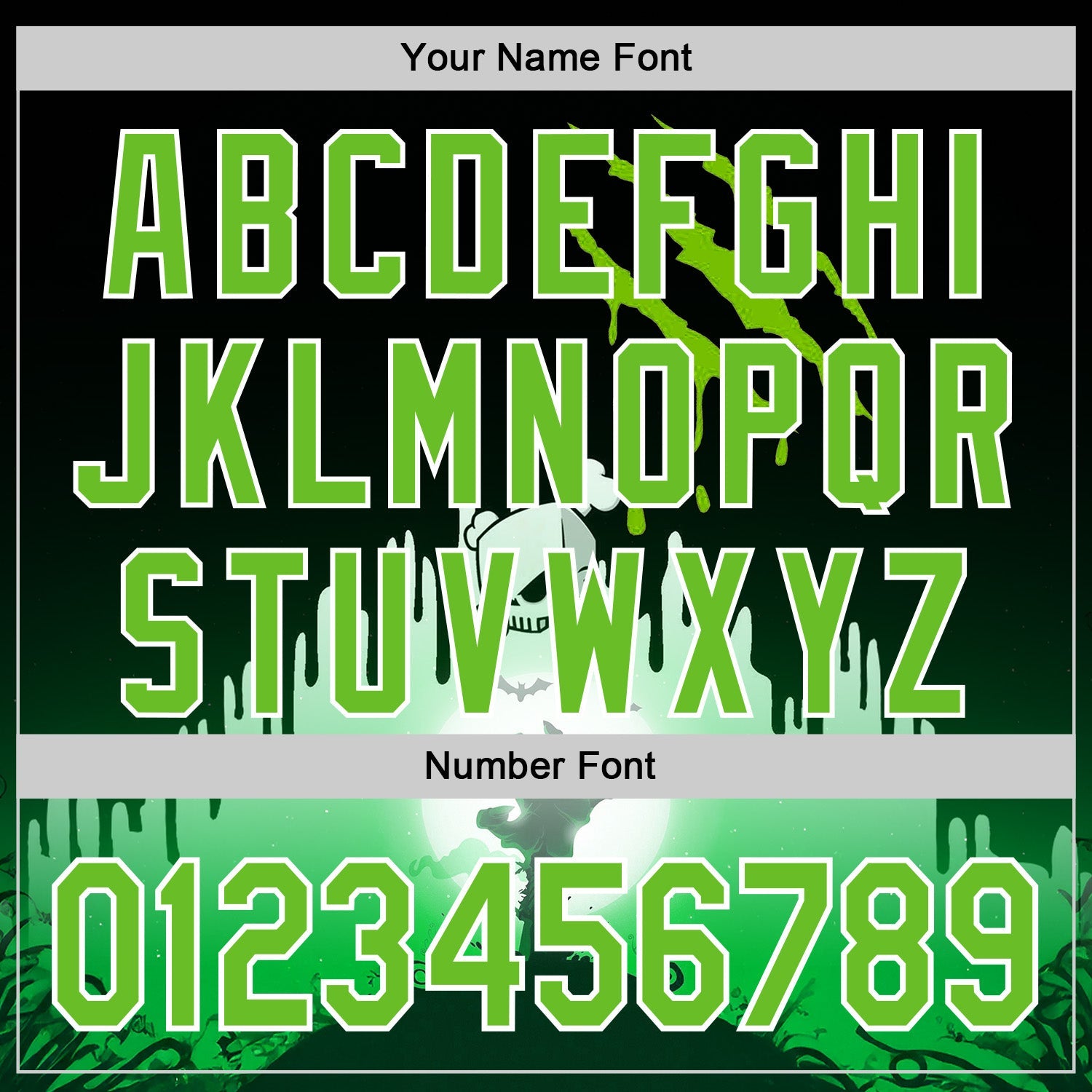 Custom Black Aurora Green-White 3D Halloween Spooky Zombies Scratch Authentic Baseball Jersey view 5