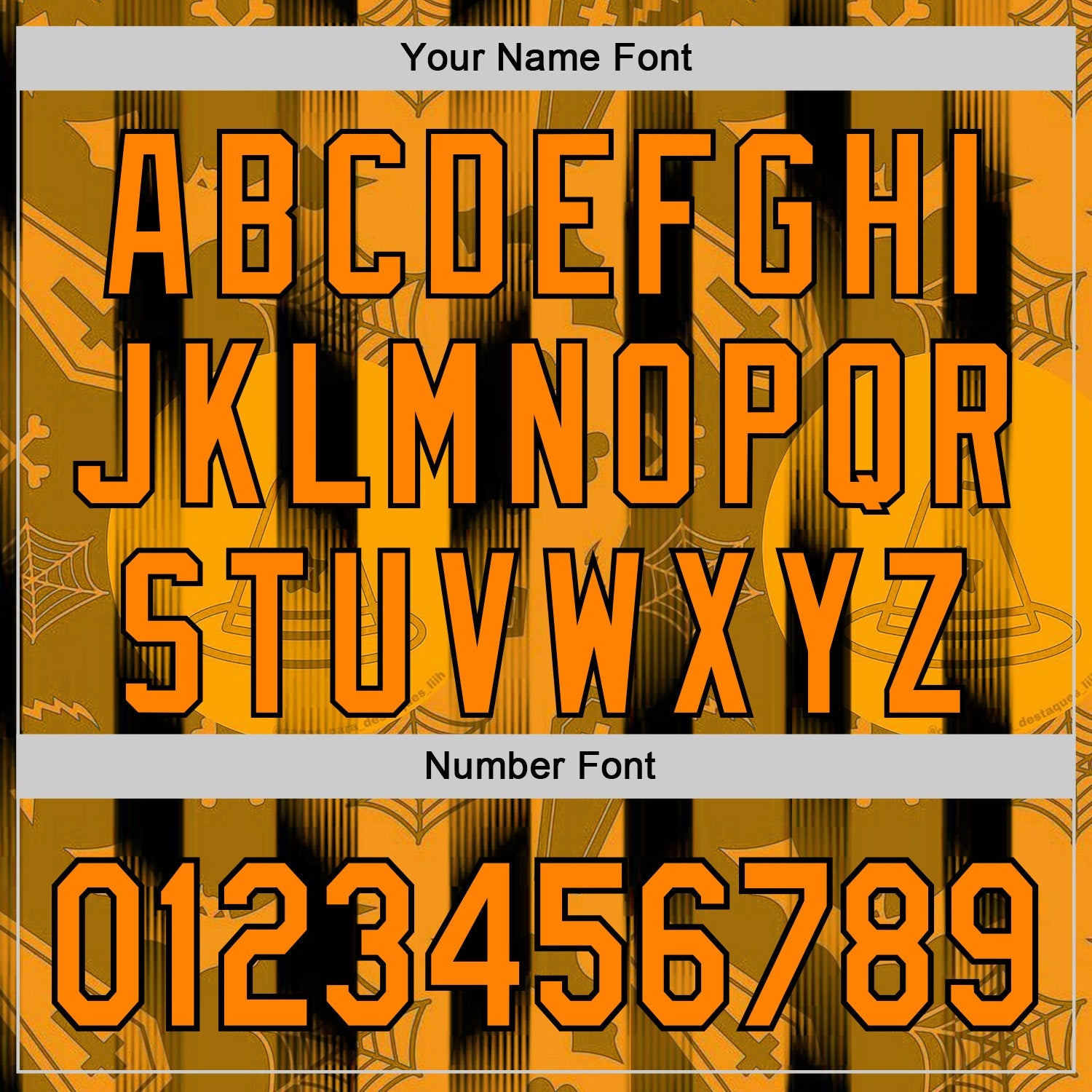 Custom Orange Bay Orange-Black 3D Halloween Spooky Pumpkin Stripe Authentic Baseball Jersey view 5