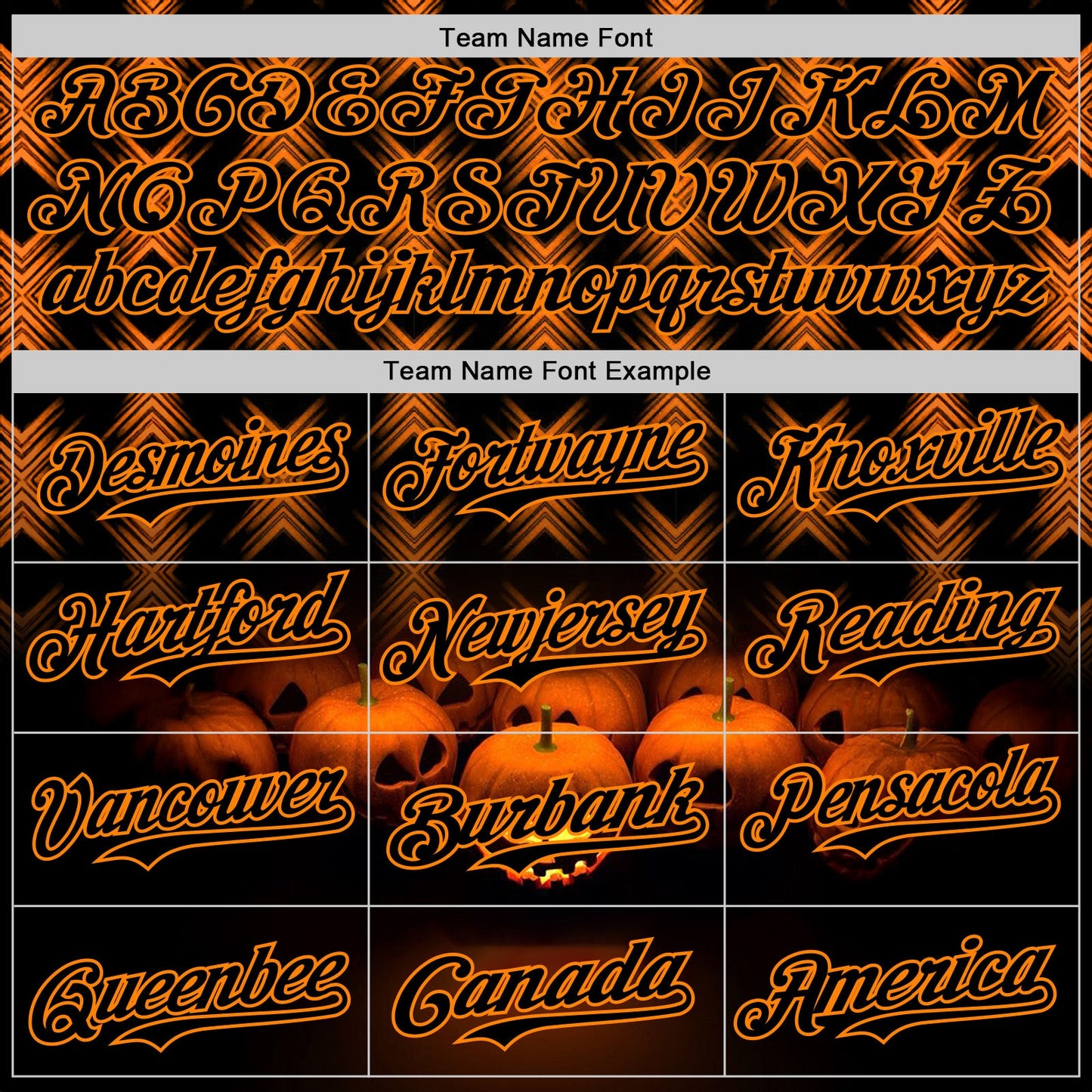 Custom Black Bay Orange 3D Halloween Spooky Pumpkin Stripe Authentic Baseball Jersey view 4