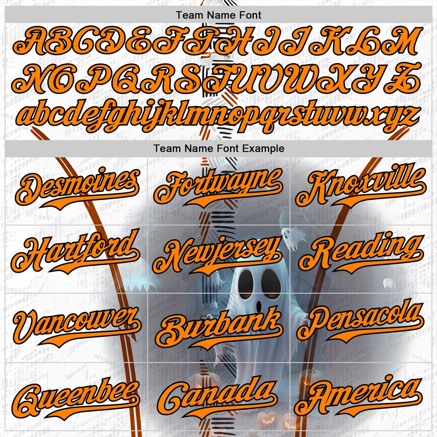 Custom White Bay Orange Gray-Black 3D Halloween Spooky Pumpkin Authentic Baseball Jersey view 4