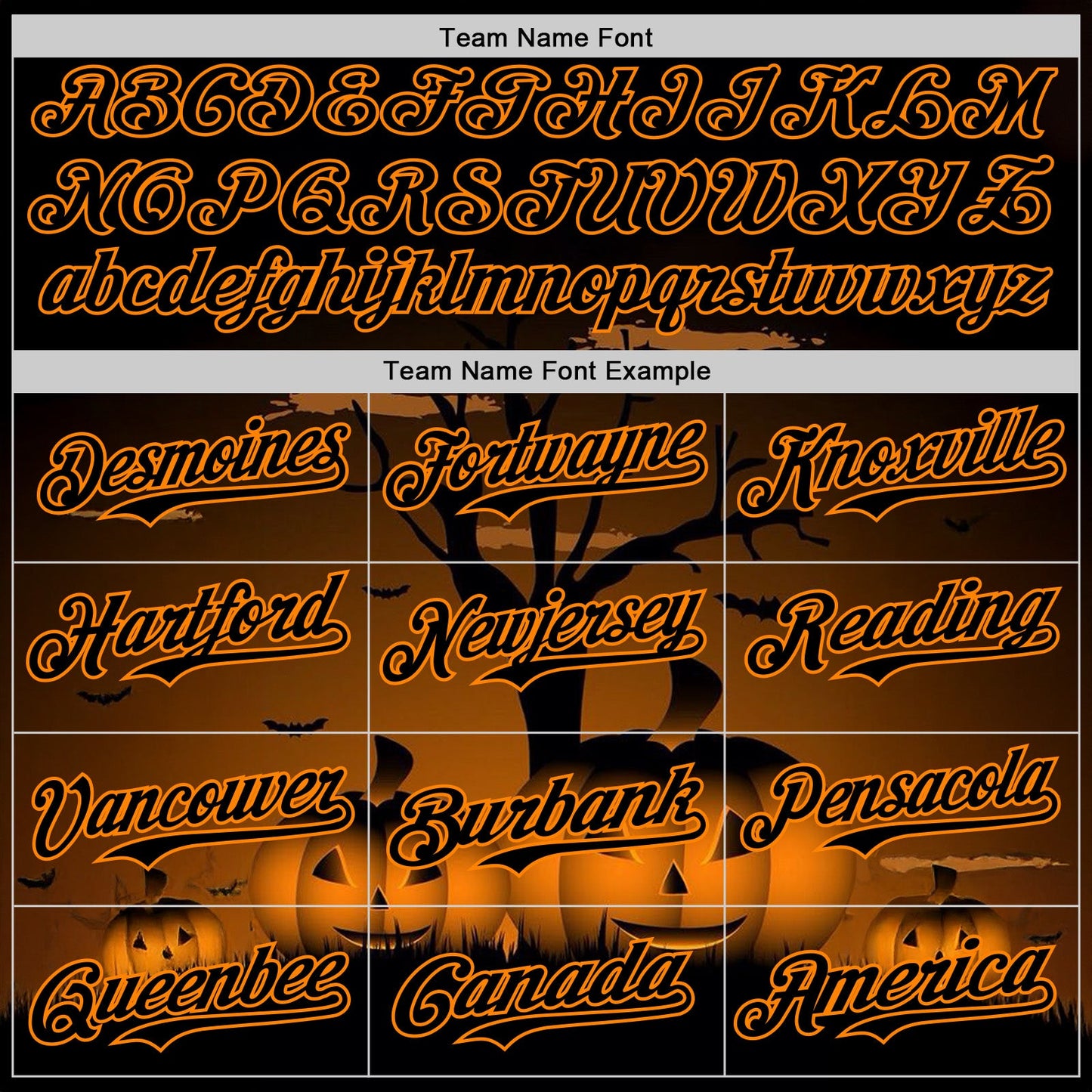 Custom Black Bay Orange 3D Halloween Spooky Pumpkin Authentic Baseball Jersey view 4