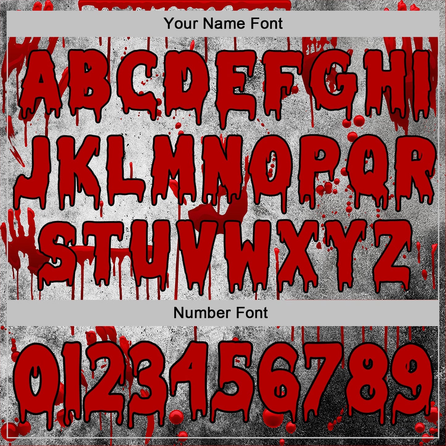 Custom Gray Red-Black 3D Halloween Creepy Blood Horror Sports Pullover Sweatshirt Hoodie view 4