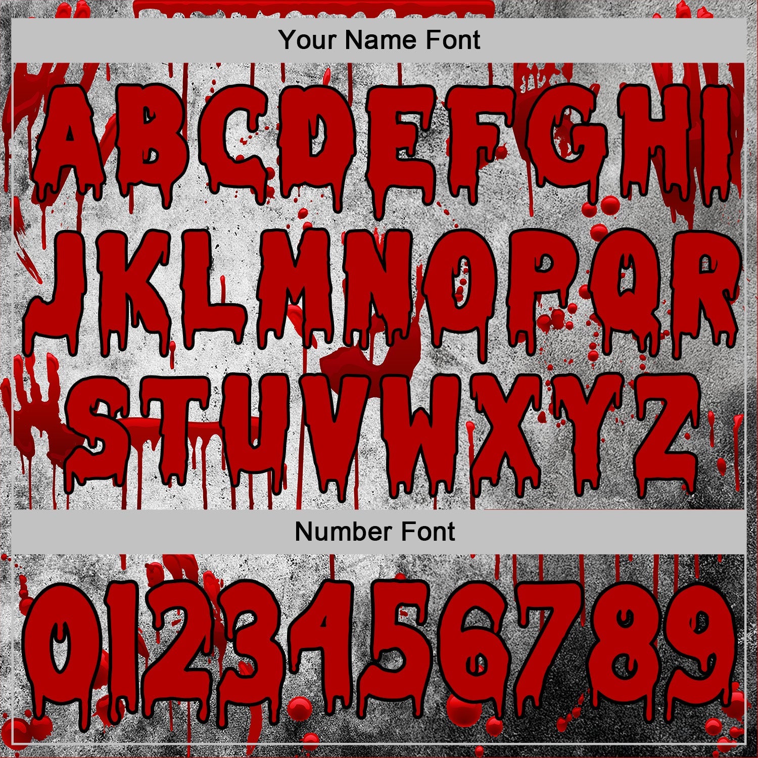 Custom Gray Red-Black 3D Halloween Creepy Blood Horror Sports Pullover Sweatshirt Hoodie view 4
