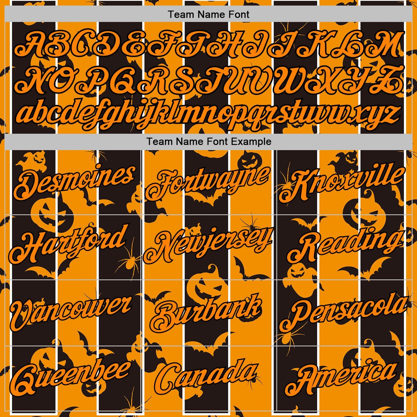 Custom Bay Orange Black 3D Halloween Pumpkin Spooky Stripe Sports Pullover Sweatshirt Hoodie view 3