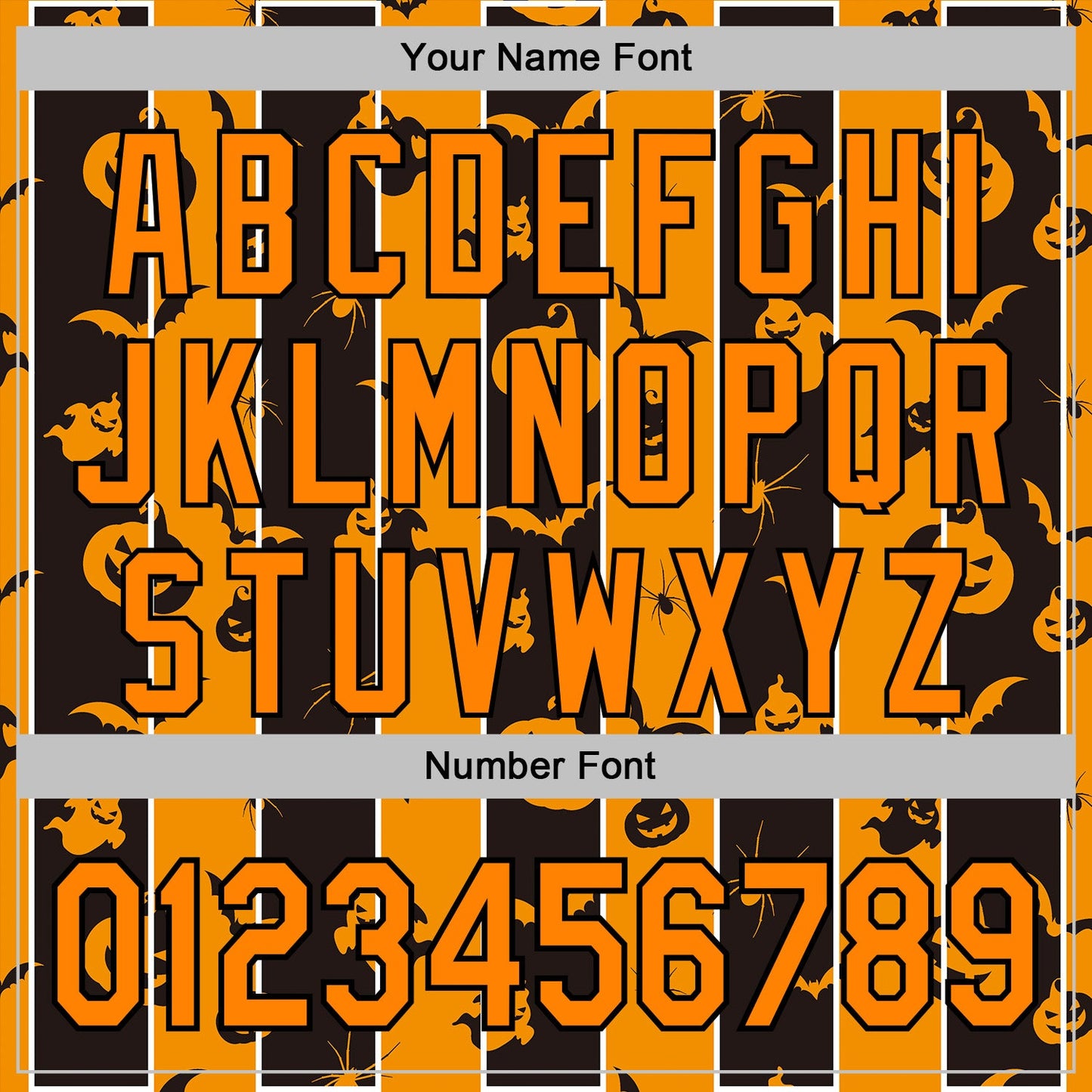 Custom Bay Orange Black 3D Halloween Pumpkin Spooky Stripe Sports Pullover Sweatshirt Hoodie view 4