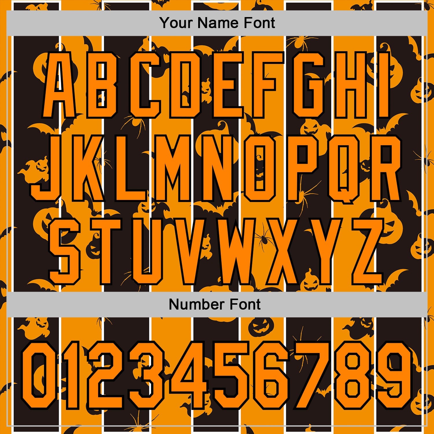 Custom Bay Orange Black 3D Halloween Pumpkin Spooky Stripe Sports Pullover Sweatshirt Hoodie view 4
