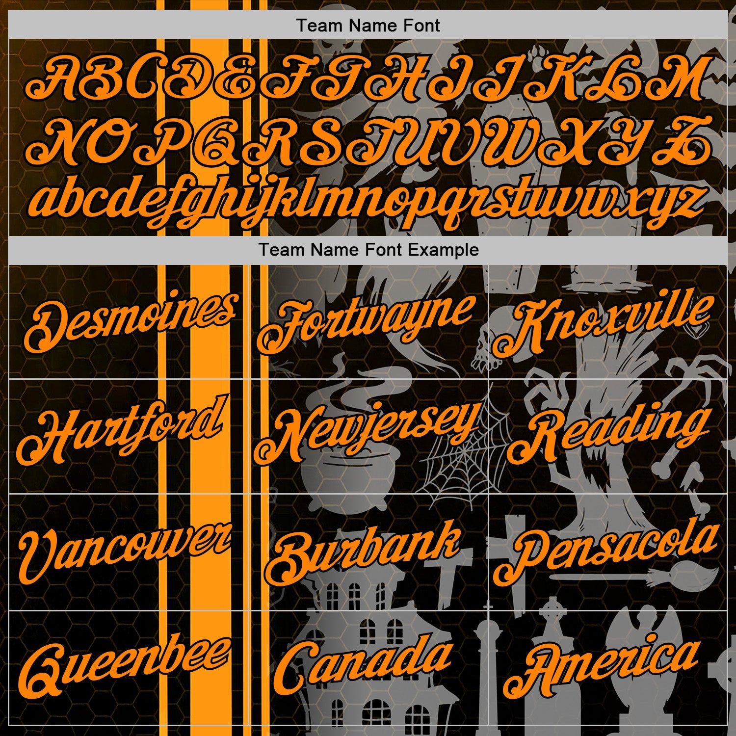 Custom Black Bay Orange-Orange 3D Halloween Pumpkin Spooky Stripe Sports Pullover Sweatshirt Hoodie view 3