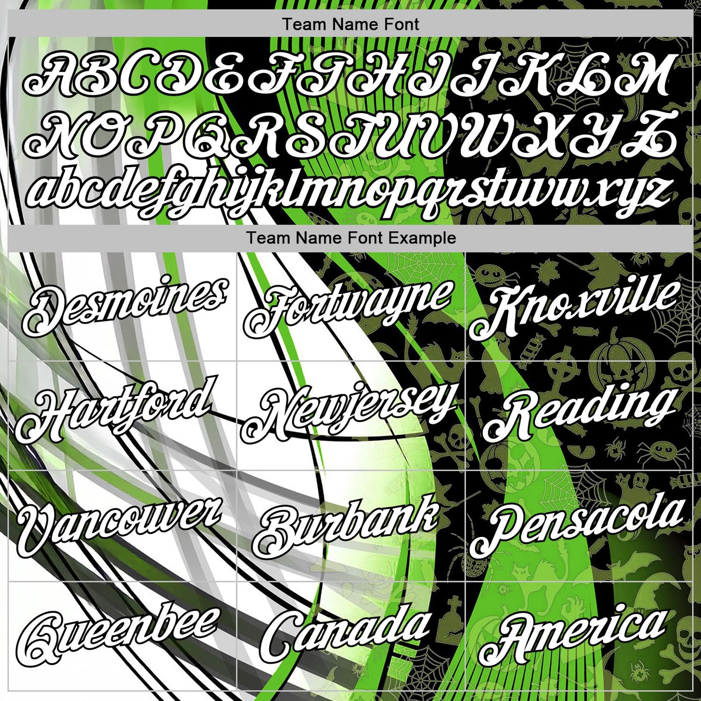 Custom Green White-Black 3D Halloween Spooky Sportswear Pullover Sweatshirt Hoodie view 3