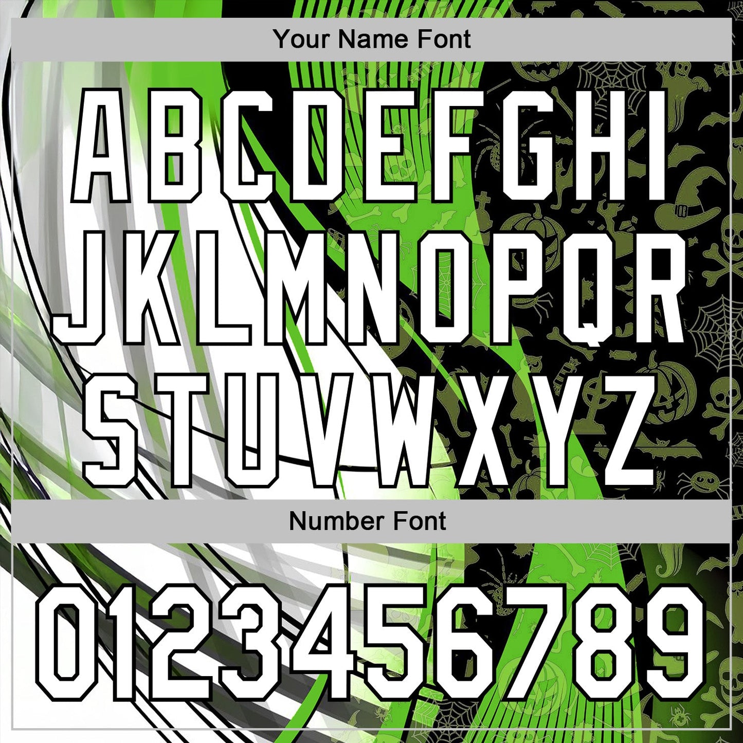 Custom Green White-Black 3D Halloween Spooky Sportswear Pullover Sweatshirt Hoodie view 4