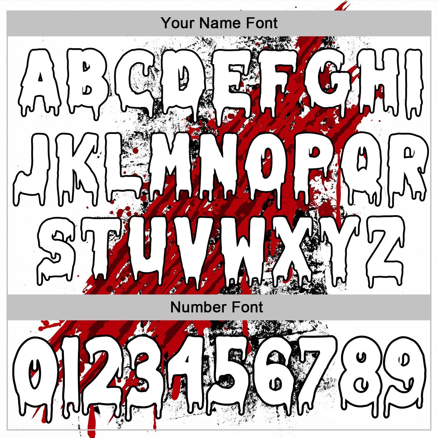 Custom White Red-Black 3D Halloween Creepy Scratch Spooky Sports Pullover Sweatshirt Hoodie view 4