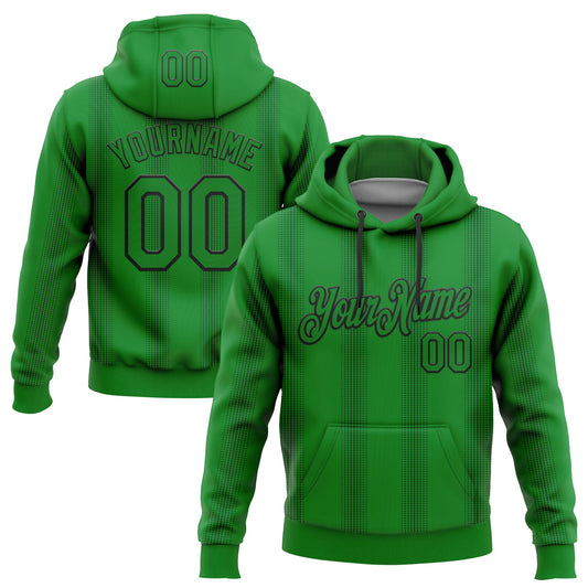 Custom Stitched Green Grass Green-Black 3D Pattern Design Geometric Shape Sports Pullover Sweatshirt Hoodie - Main View