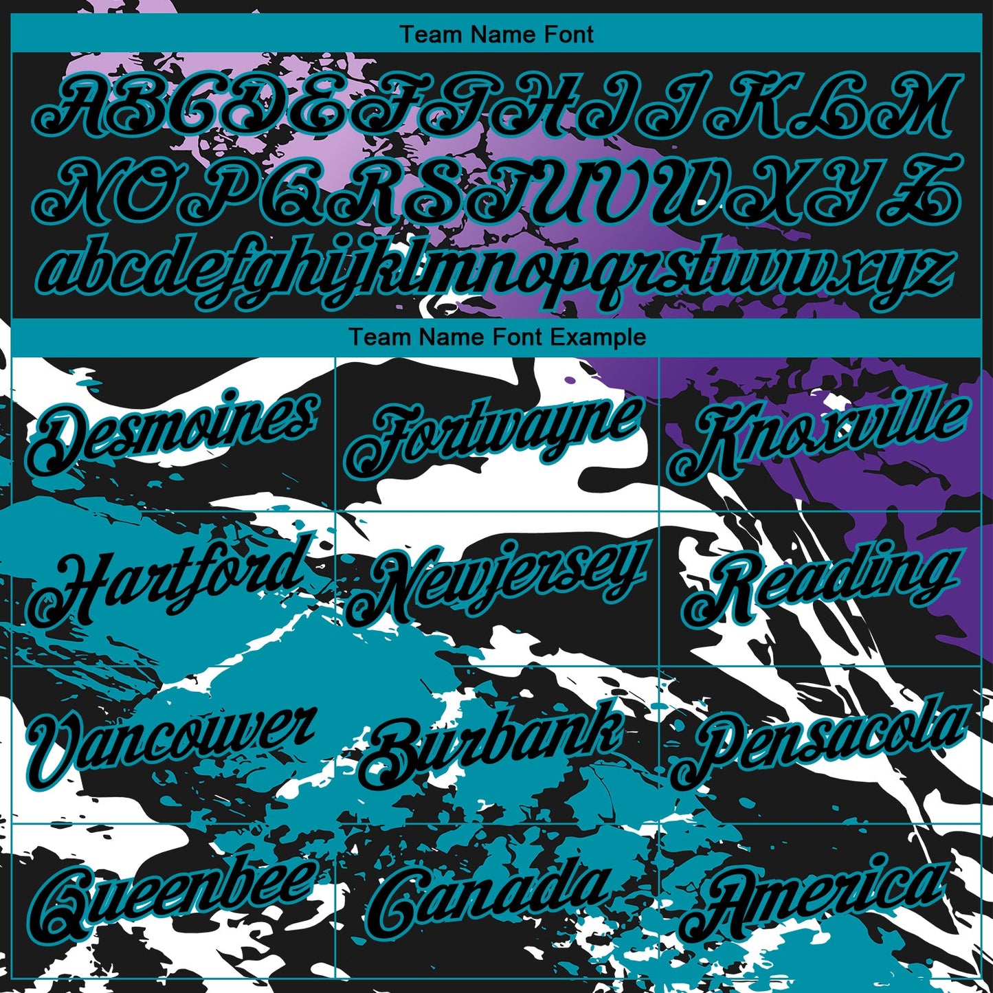 Custom Stitched Black Purple Teal-White 3D Pattern Design Splash Sports Pullover Sweatshirt Hoodie view 3