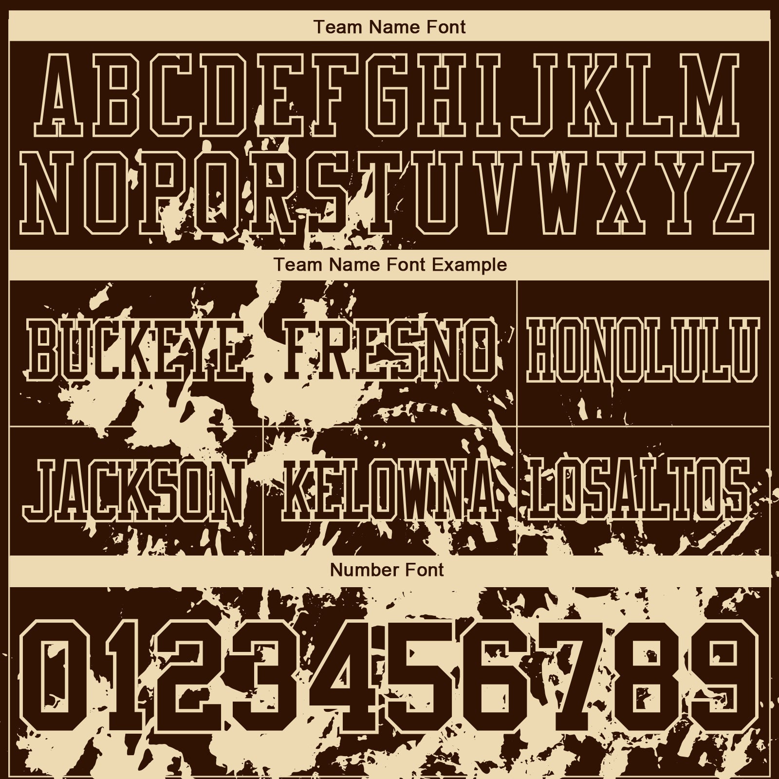 Custom Brown Cream 3D Pattern Splash Authentic Football Jersey view 3