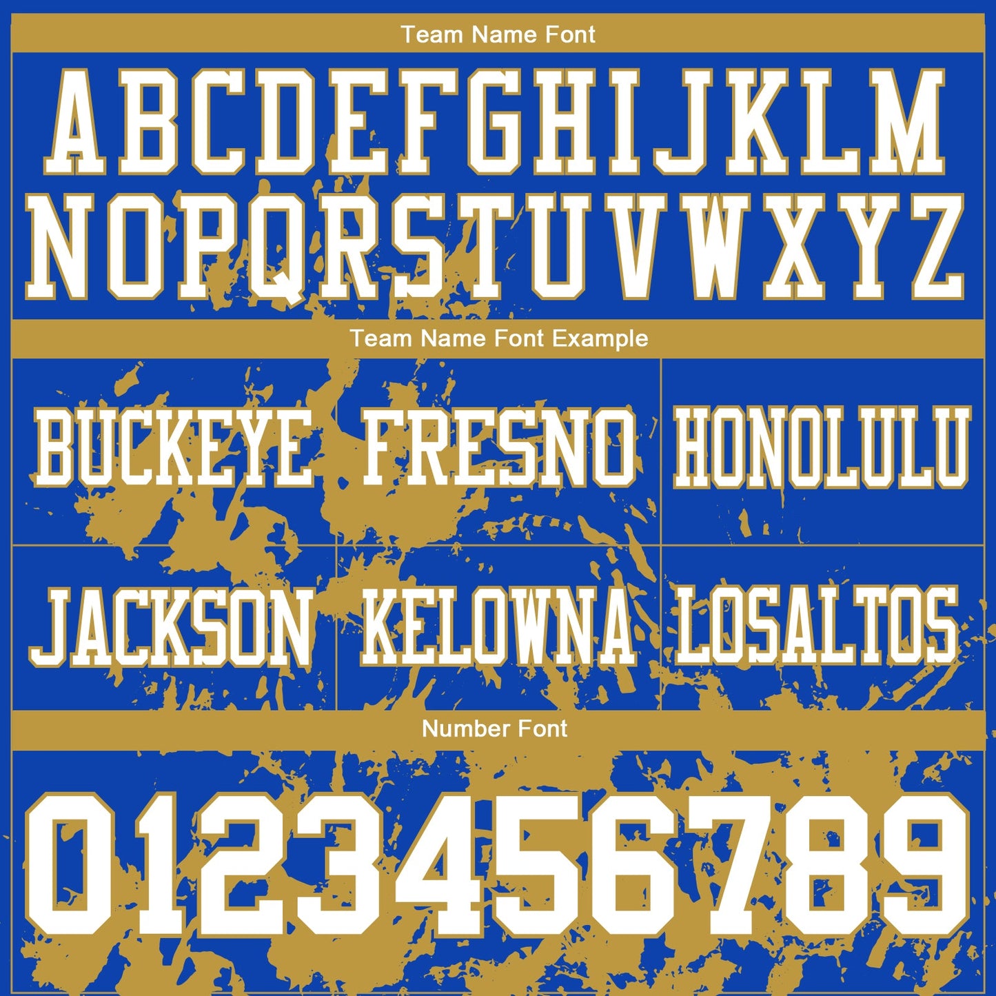 Custom Thunder Blue White-Old Gold 3D Pattern Splash Authentic Football Jersey view 3