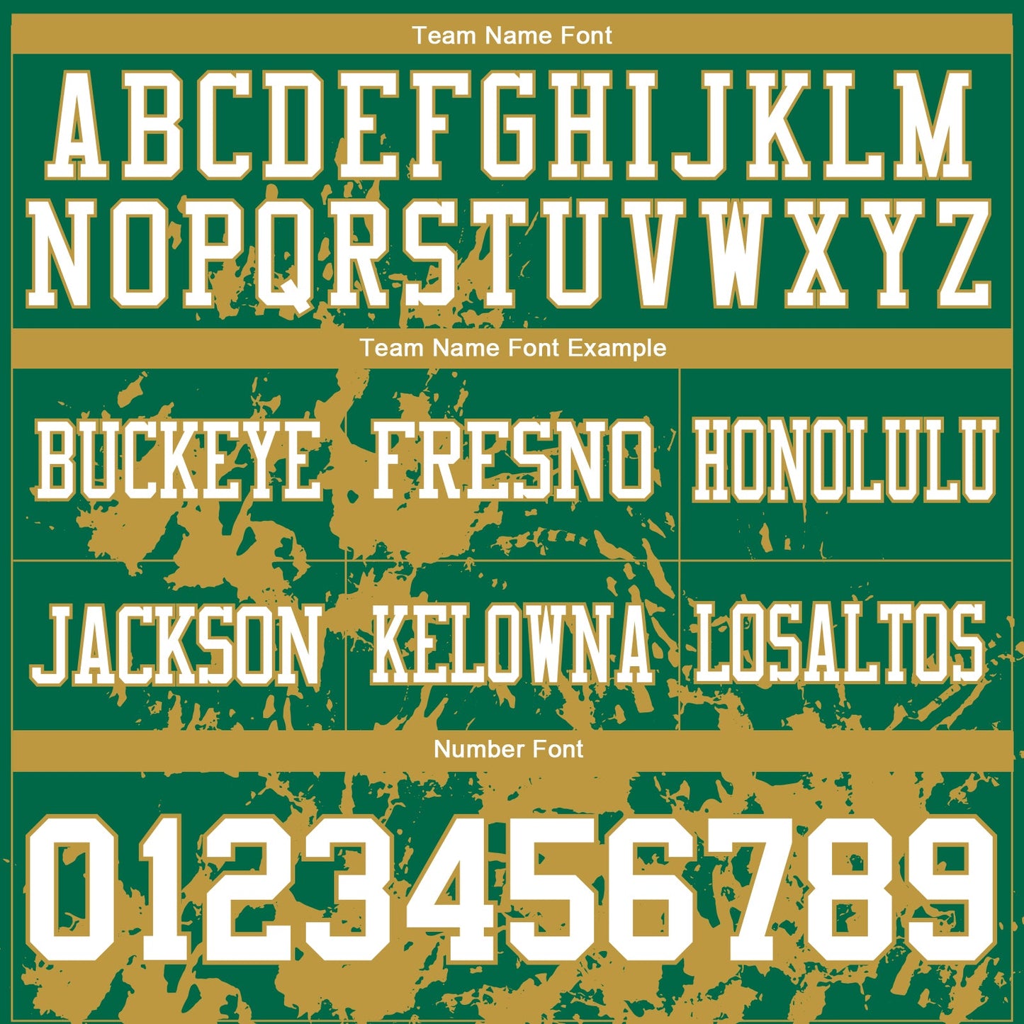 Custom Kelly Green White-Old Gold 3D Pattern Splash Authentic Football Jersey view 3