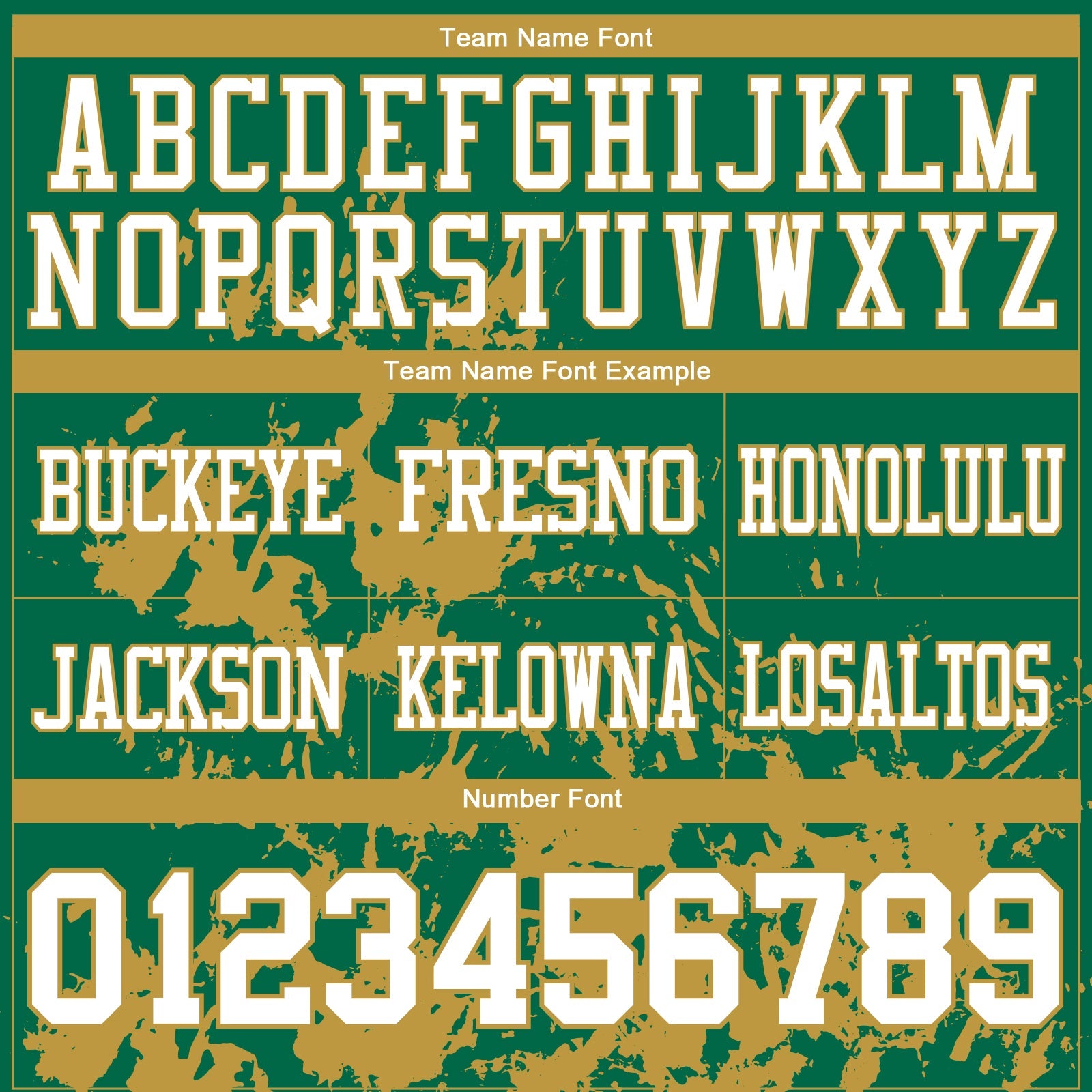 Custom Kelly Green White-Old Gold 3D Pattern Splash Authentic Football Jersey view 3