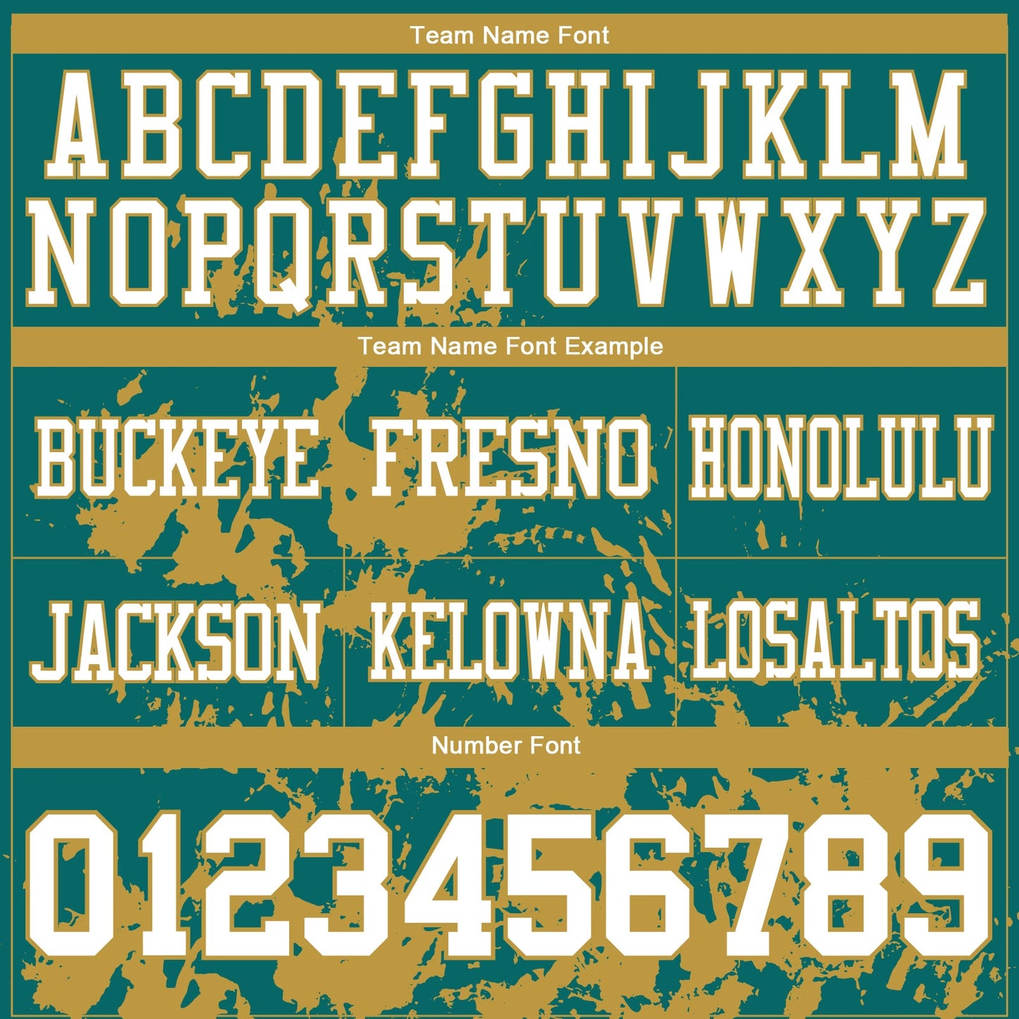 Custom Teal White-Old Gold 3D Pattern Splash Authentic Football Jersey view 3