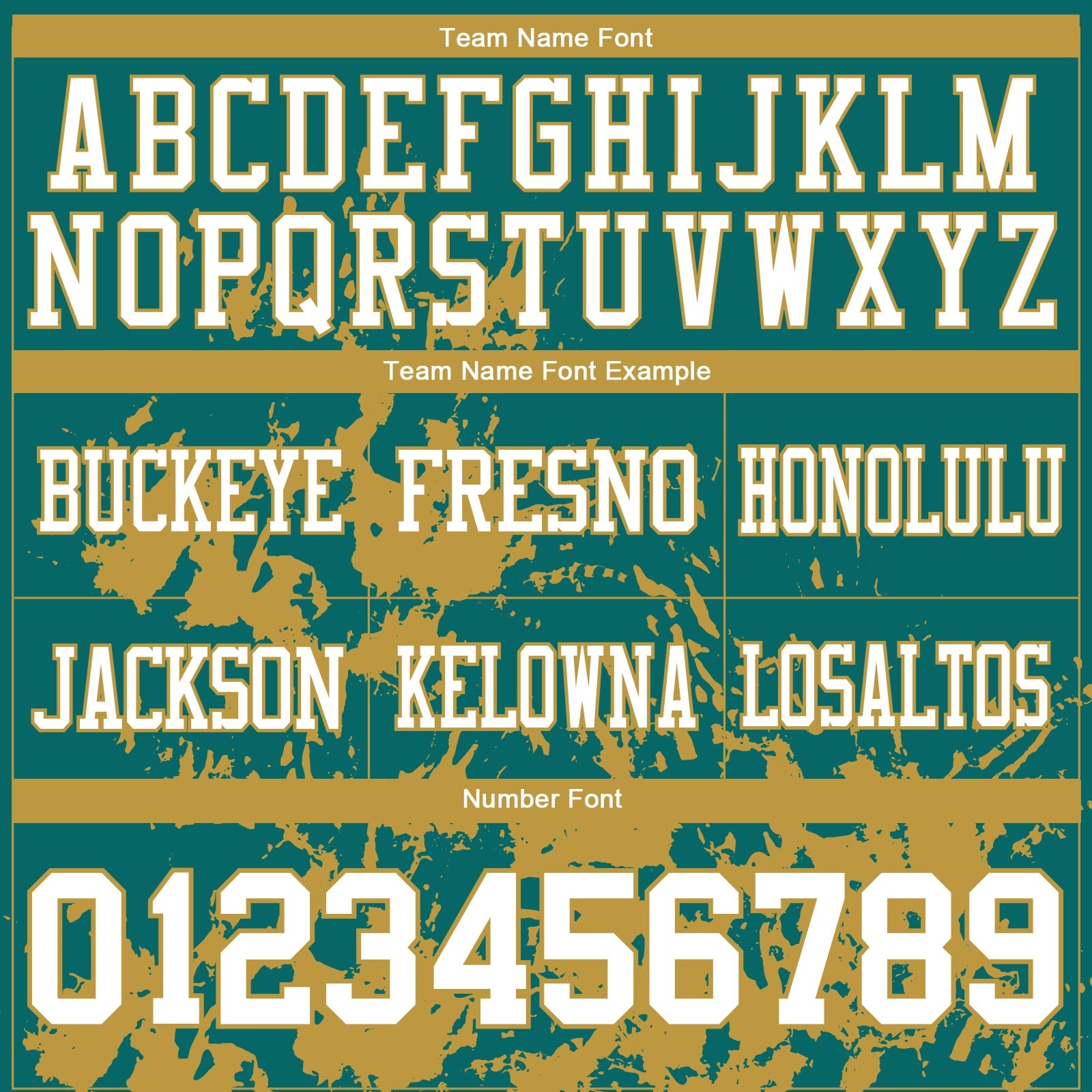 Custom Teal White-Old Gold 3D Pattern Splash Authentic Football Jersey view 3