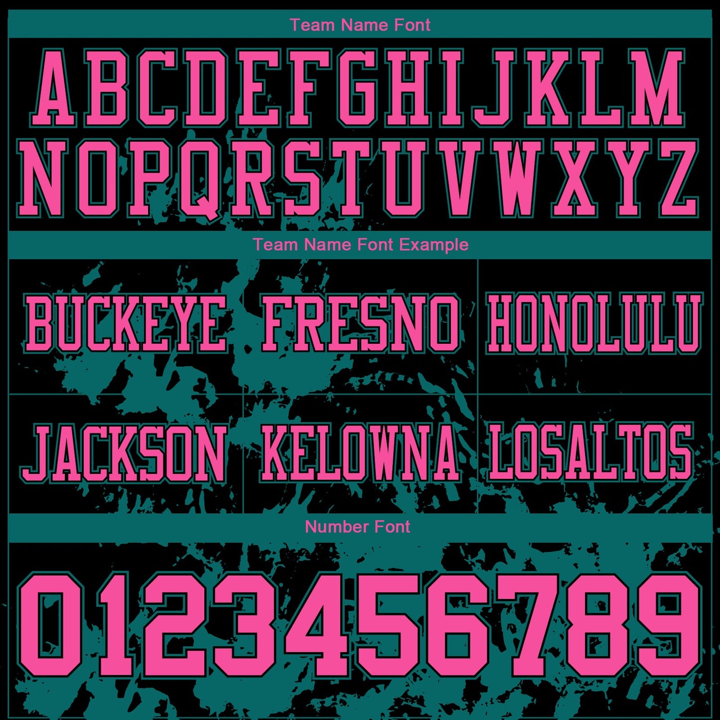 Custom Black Pink-Teal 3D Pattern Splash Authentic Football Jersey view 3