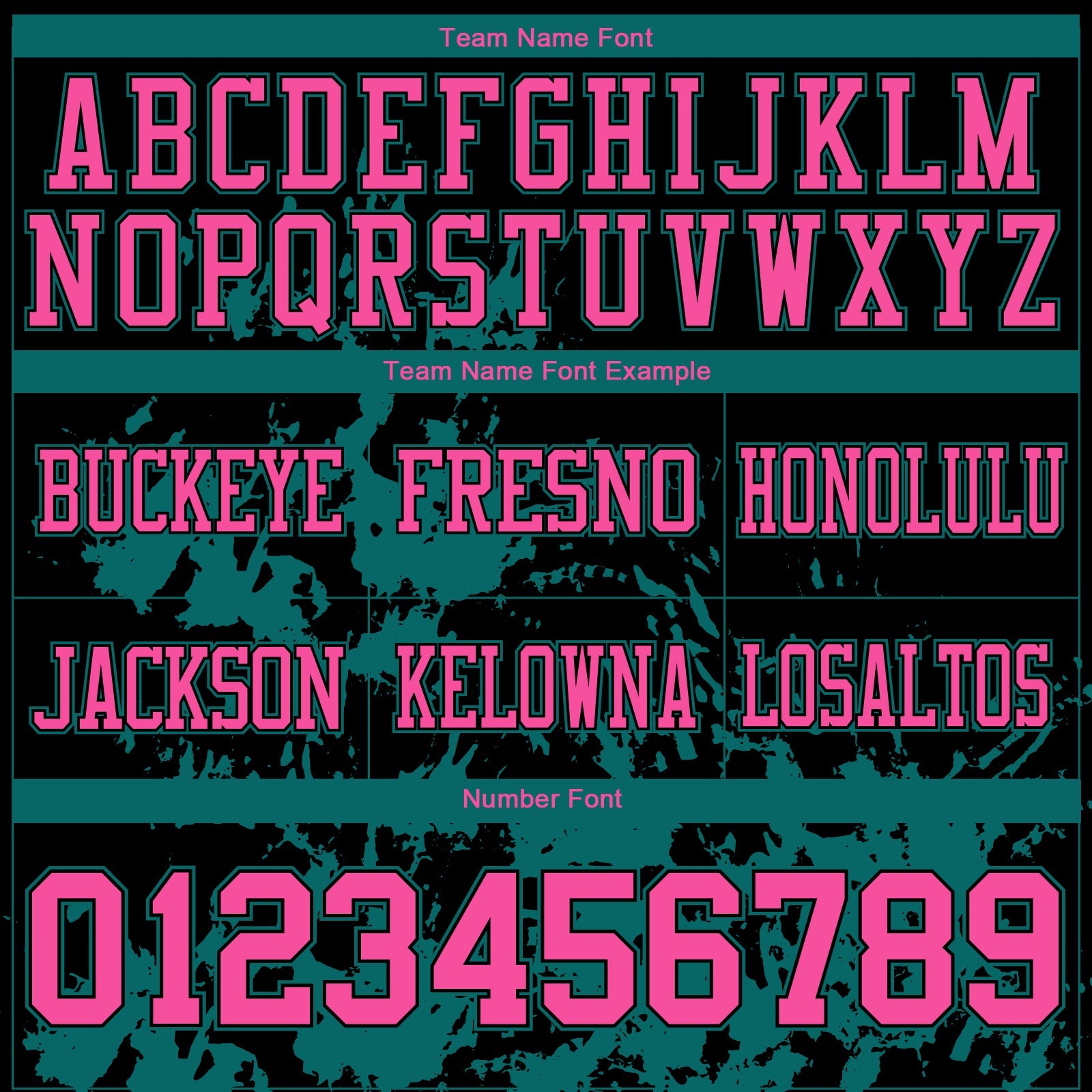 Custom Black Pink-Teal 3D Pattern Splash Authentic Football Jersey view 3