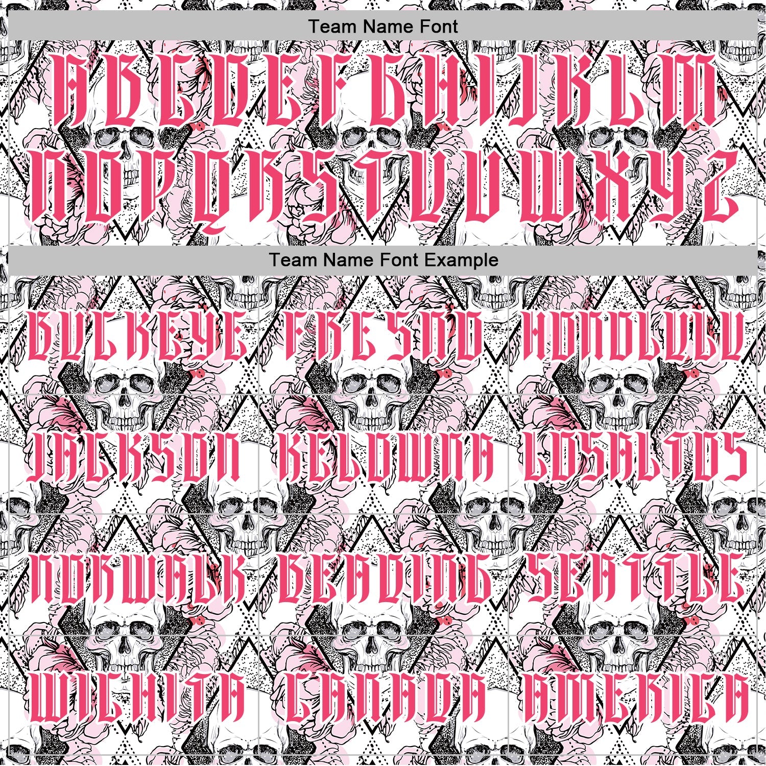 Custom White Neon Pink-Black 3D Skull Roses Gothic Geometric Diamond Grid Sports Pullover Sweatshirt Hoodie view 3