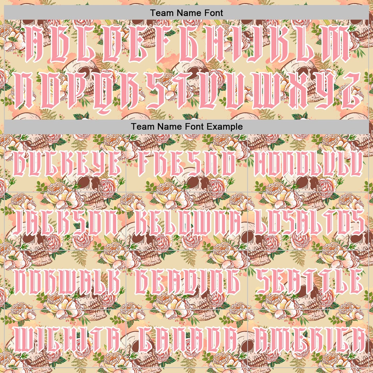 Custom Cream Medium Pink-White 3D Skull Roses Gothic Vintage Sports Pullover Sweatshirt Hoodie view 3