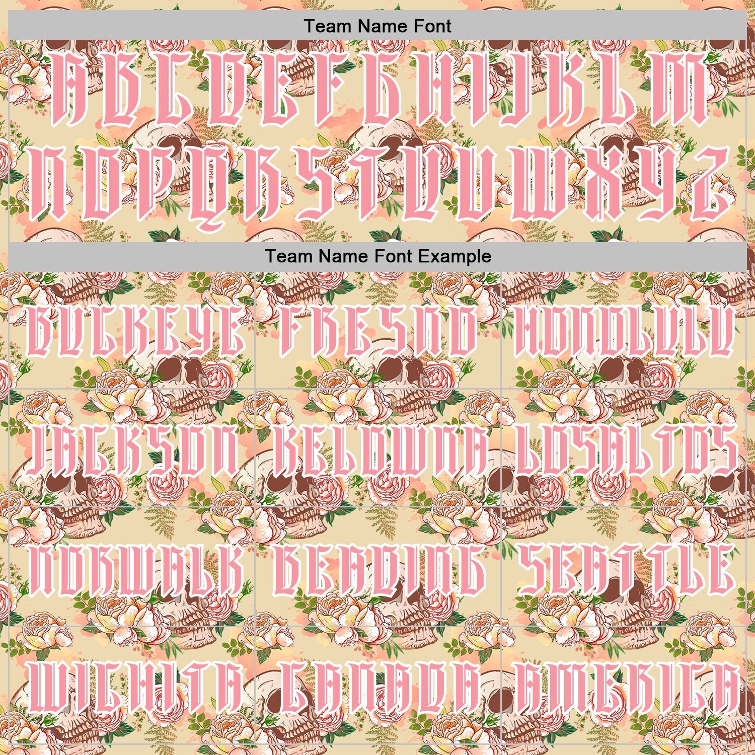 Custom Cream Medium Pink-White 3D Skull Roses Gothic Vintage Sports Pullover Sweatshirt Hoodie view 3