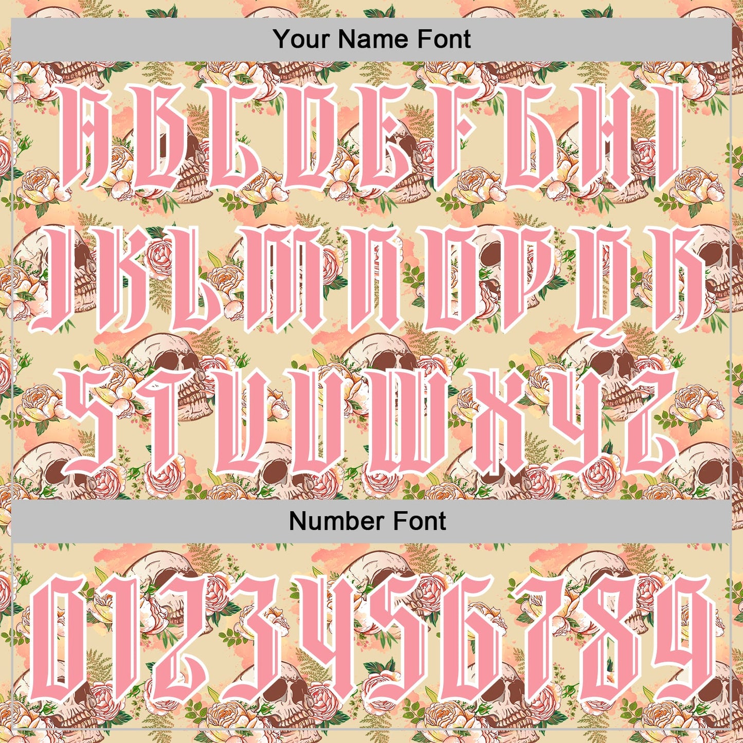 Custom Cream Medium Pink-White 3D Skull Roses Gothic Vintage Sports Pullover Sweatshirt Hoodie view 4