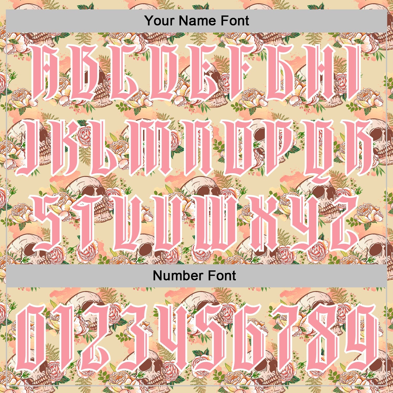 Custom Cream Medium Pink-White 3D Skull Roses Gothic Vintage Sports Pullover Sweatshirt Hoodie view 4