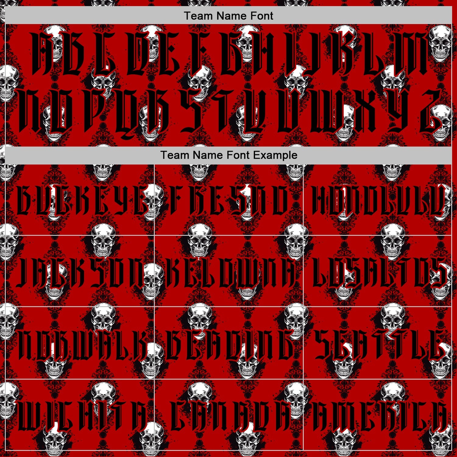 Custom Red Black 3D Skull Gothic Floral Pattern Diamond Grid Sports Pullover Sweatshirt Hoodie view 3