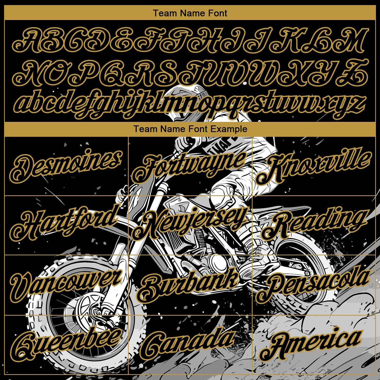 Custom Stitched Black Old Gold 3D Pattern Design Motorcycle Motocross Racing Sports Pullover Sweatshirt Hoodie view 3