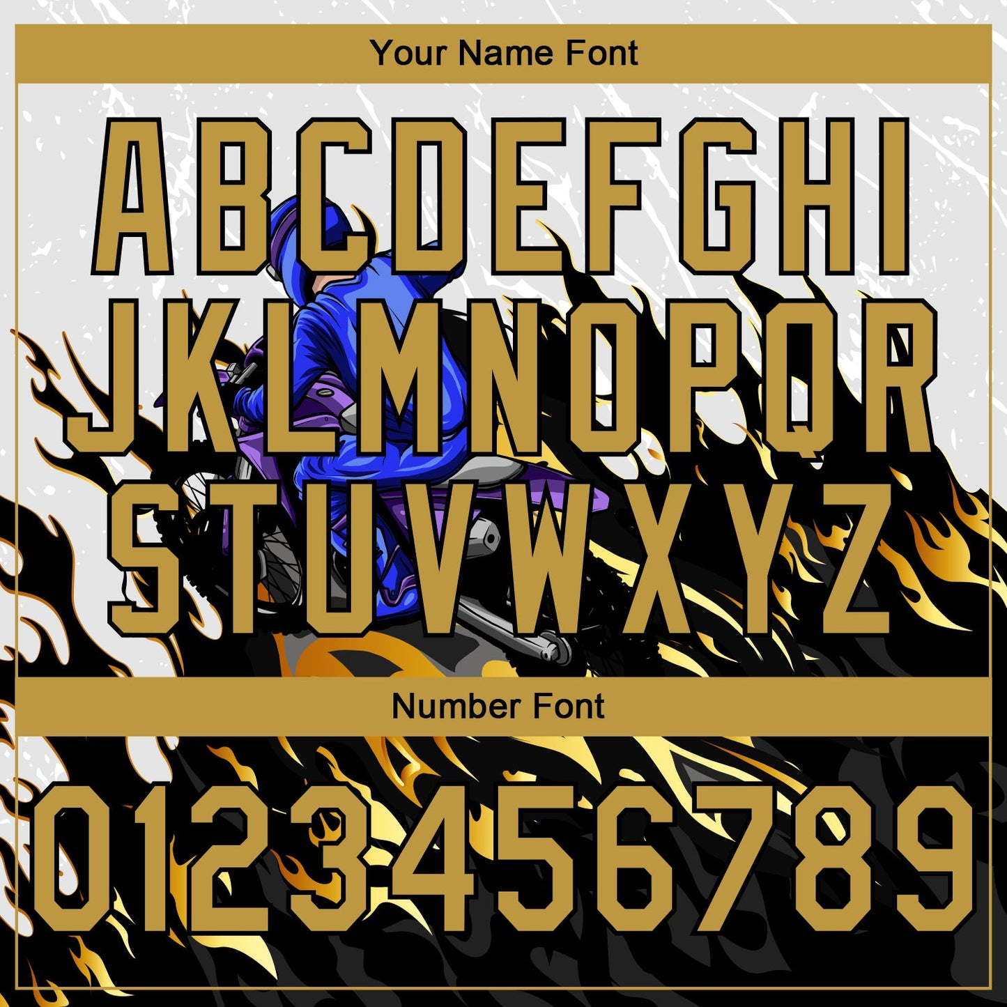 Custom Stitched White Old Gold-Black 3D Pattern Design Flame Motorcycle Motocross Racing Sports Pullover Sweatshirt Hoodie view 4