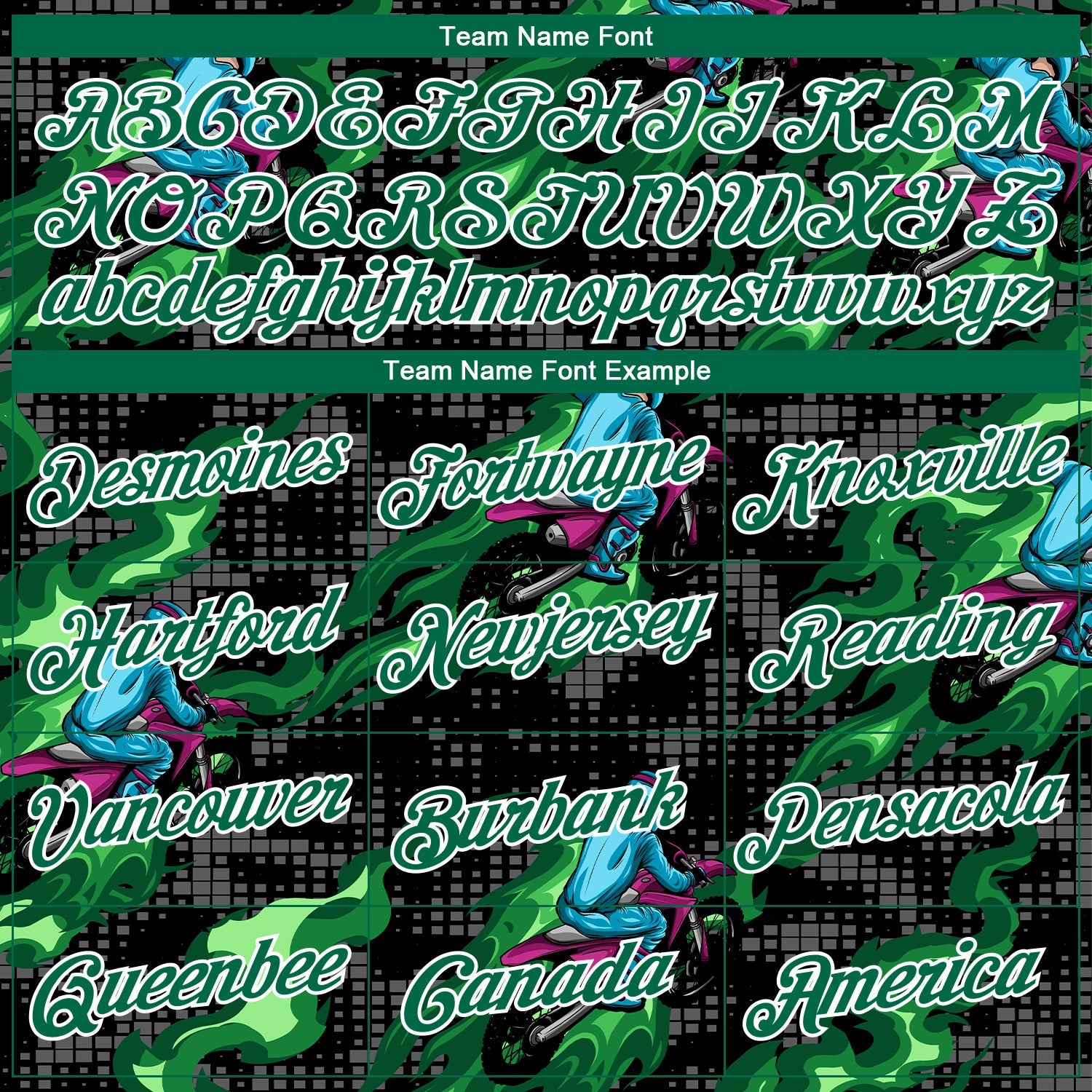 Custom Stitched Black Kelly Green-White 3D Pattern Design Flame Motorcycle Motocross Racing Sports Pullover Sweatshirt Hoodie view 3