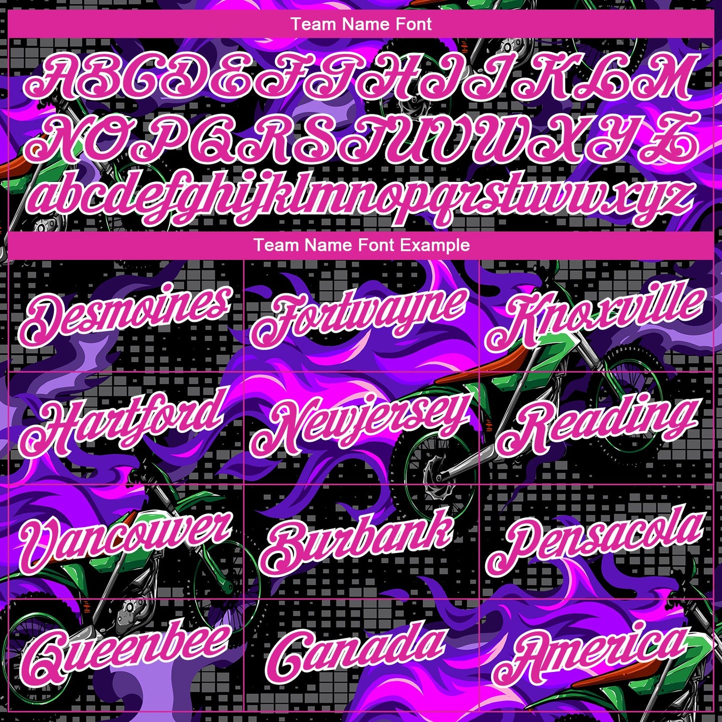 Custom Stitched Black Deep Pink-White 3D Pattern Design Flame Motorcycle Motocross Racing Sports Pullover Sweatshirt Hoodie view 3