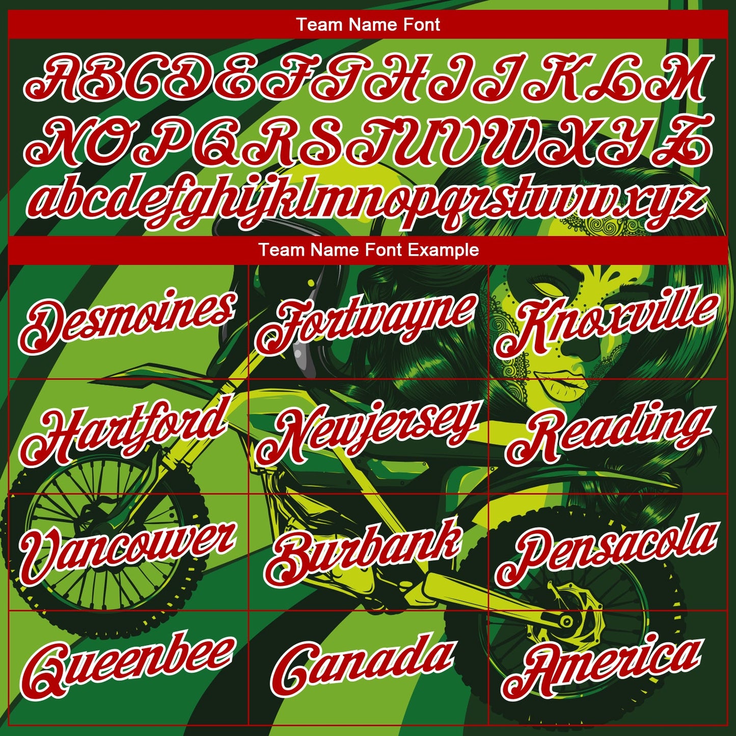 Custom Stitched Green Red-White 3D Pattern Design Motorcycle Motocross Skull Racing Sports Pullover Sweatshirt Hoodie view 3