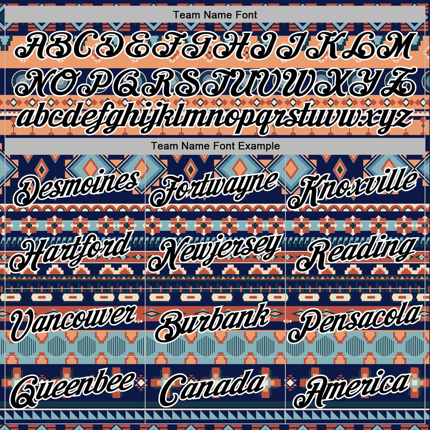 Custom Stitched Navy Black-White 3D Pattern Design Tribal Ethnic Native American Sports Pullover Sweatshirt Hoodie view 3